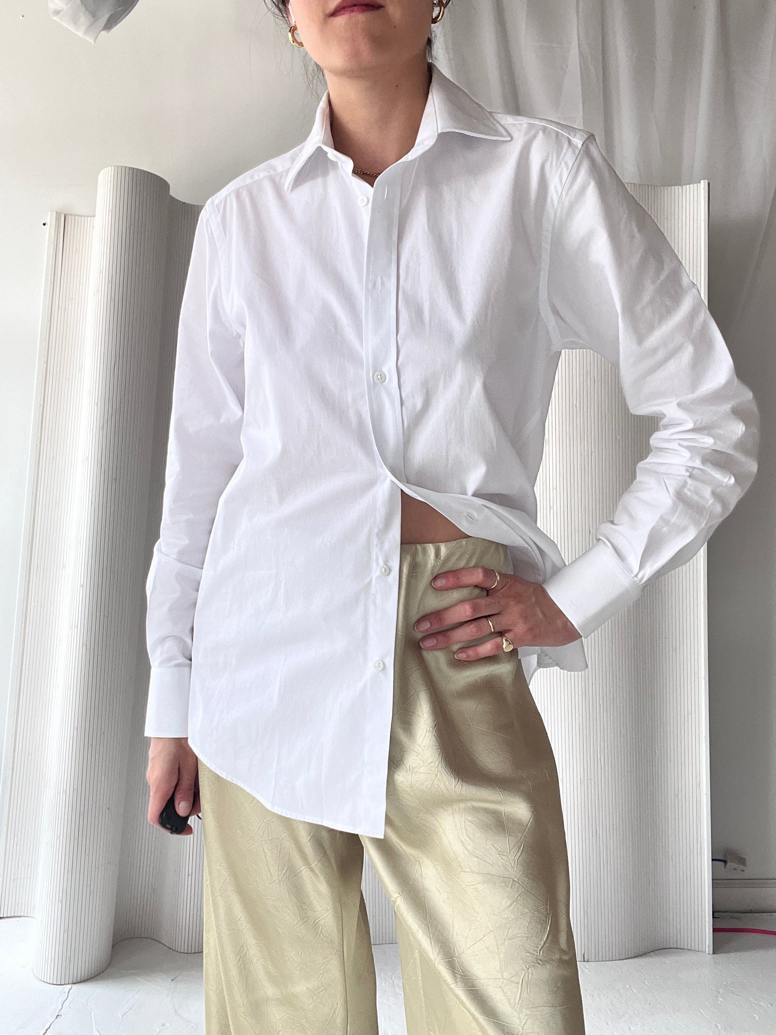 white button down