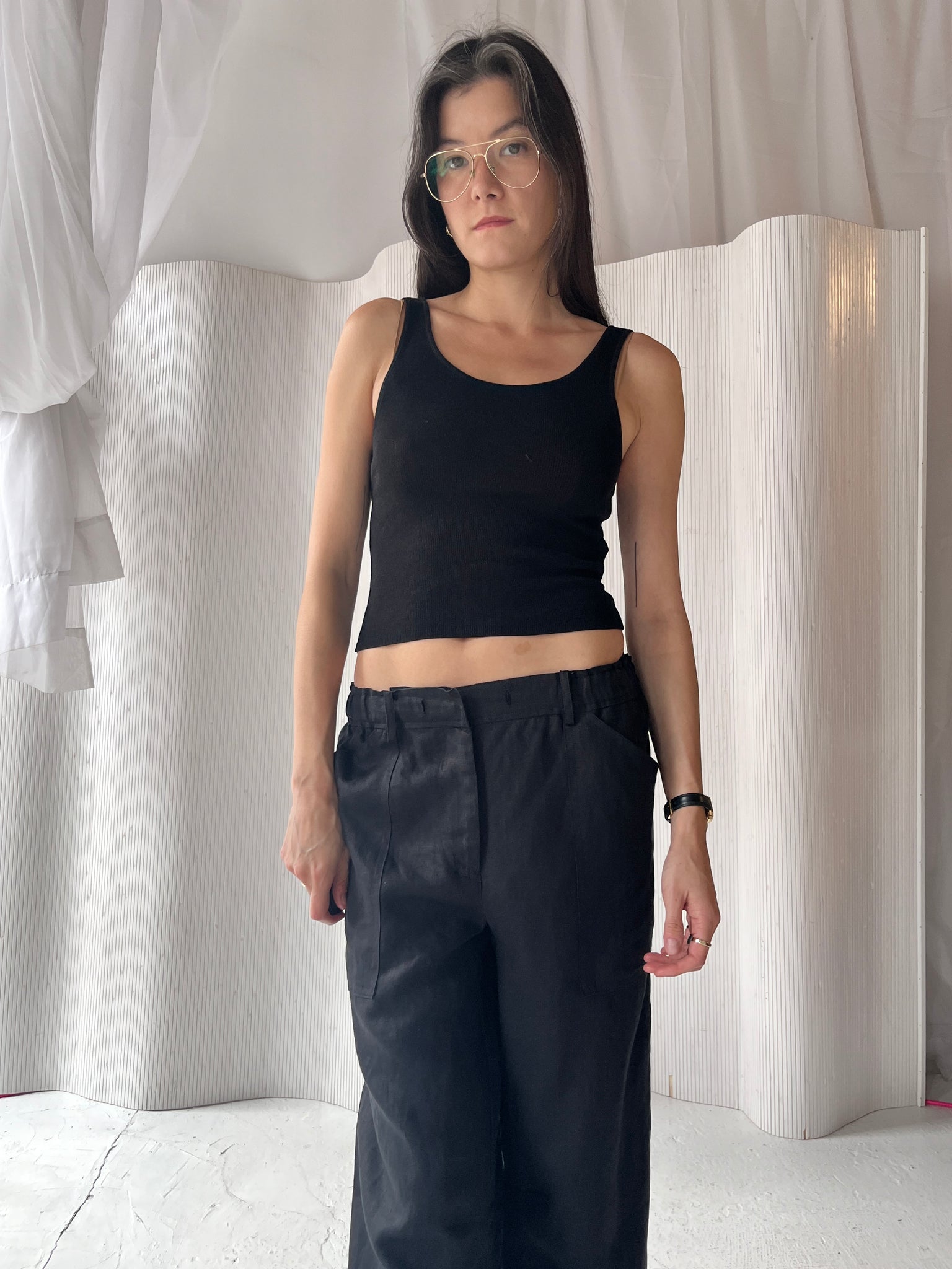 Faithful black linen pant