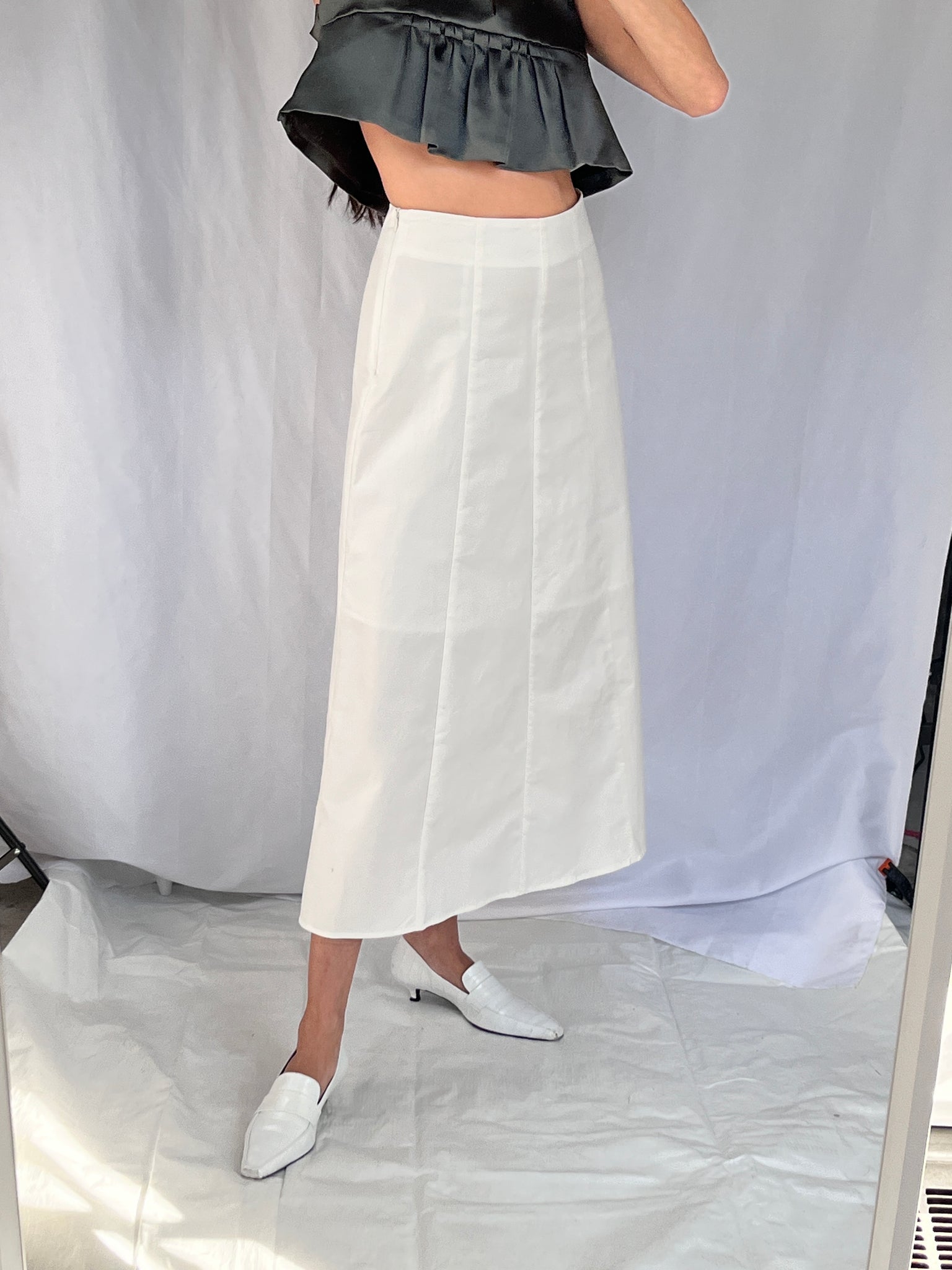 White a-line skirt