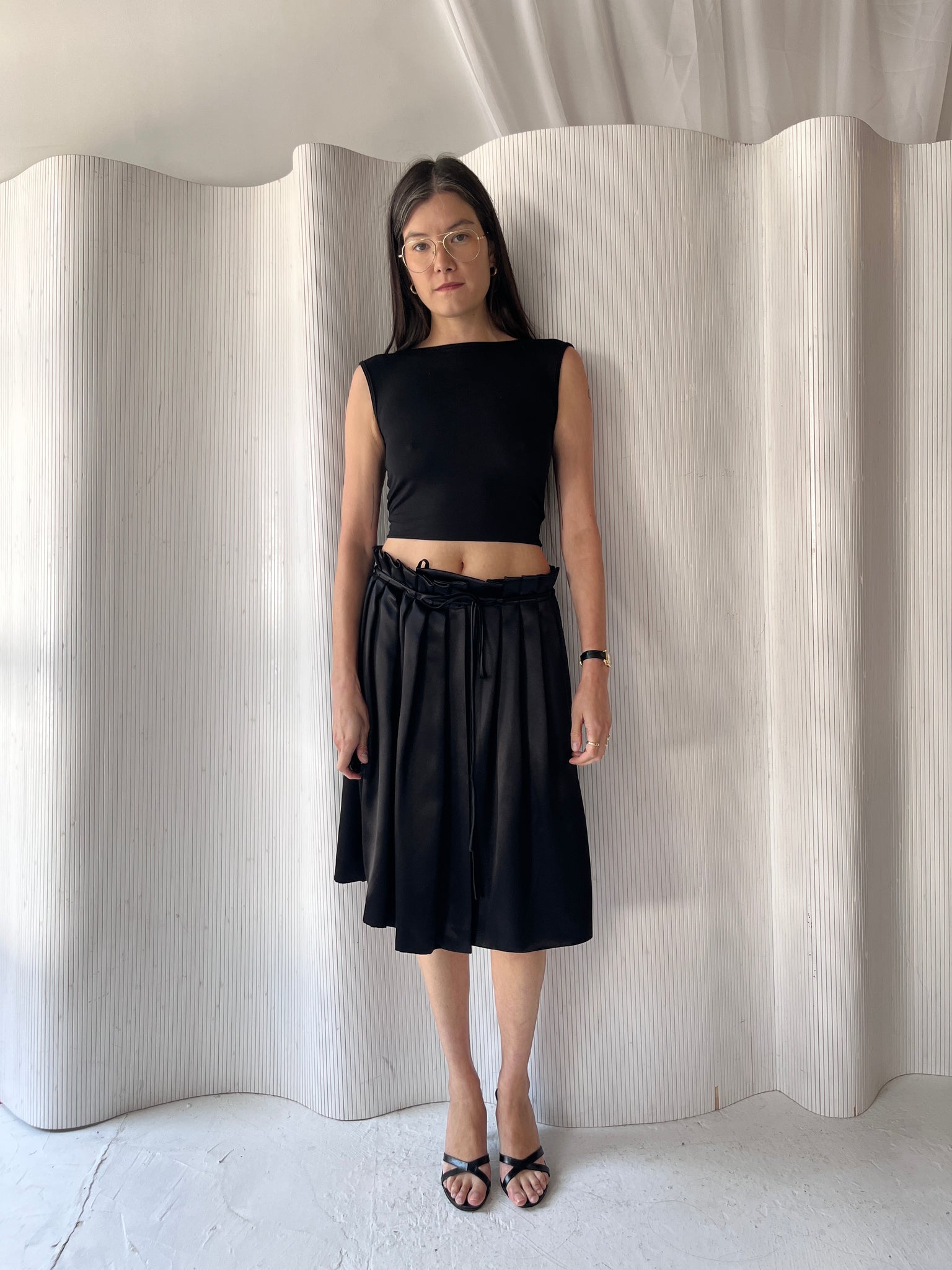 Plein Sud 2000s Black Pleated Skirt