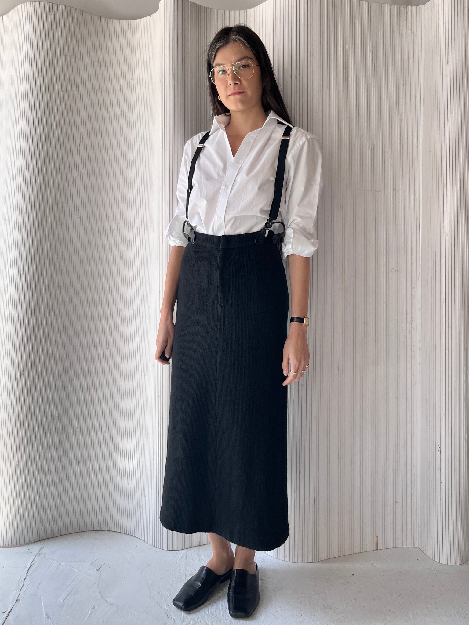 Y’s Yohji Yamamoto suspenders skirt