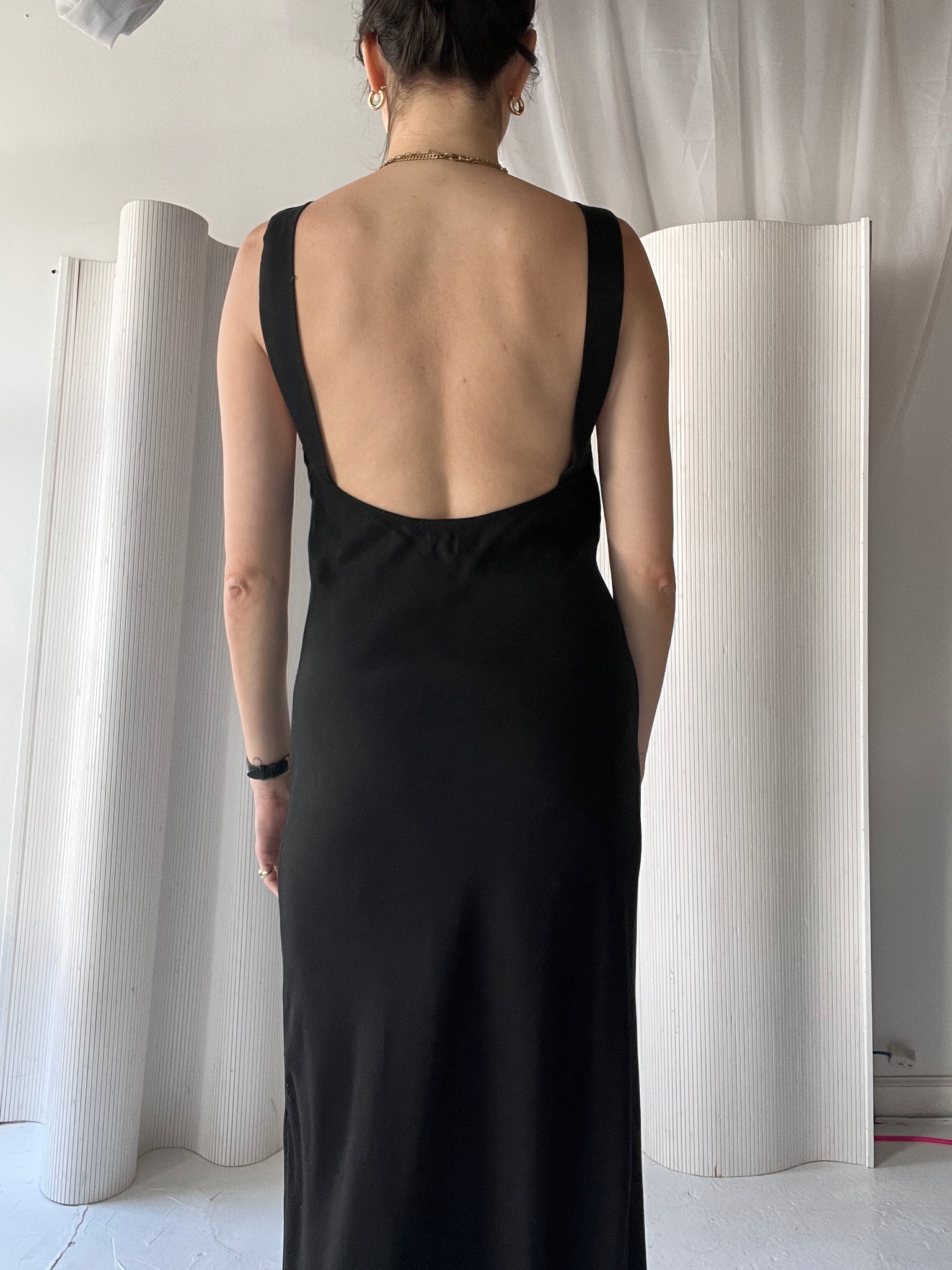 black maxi dress