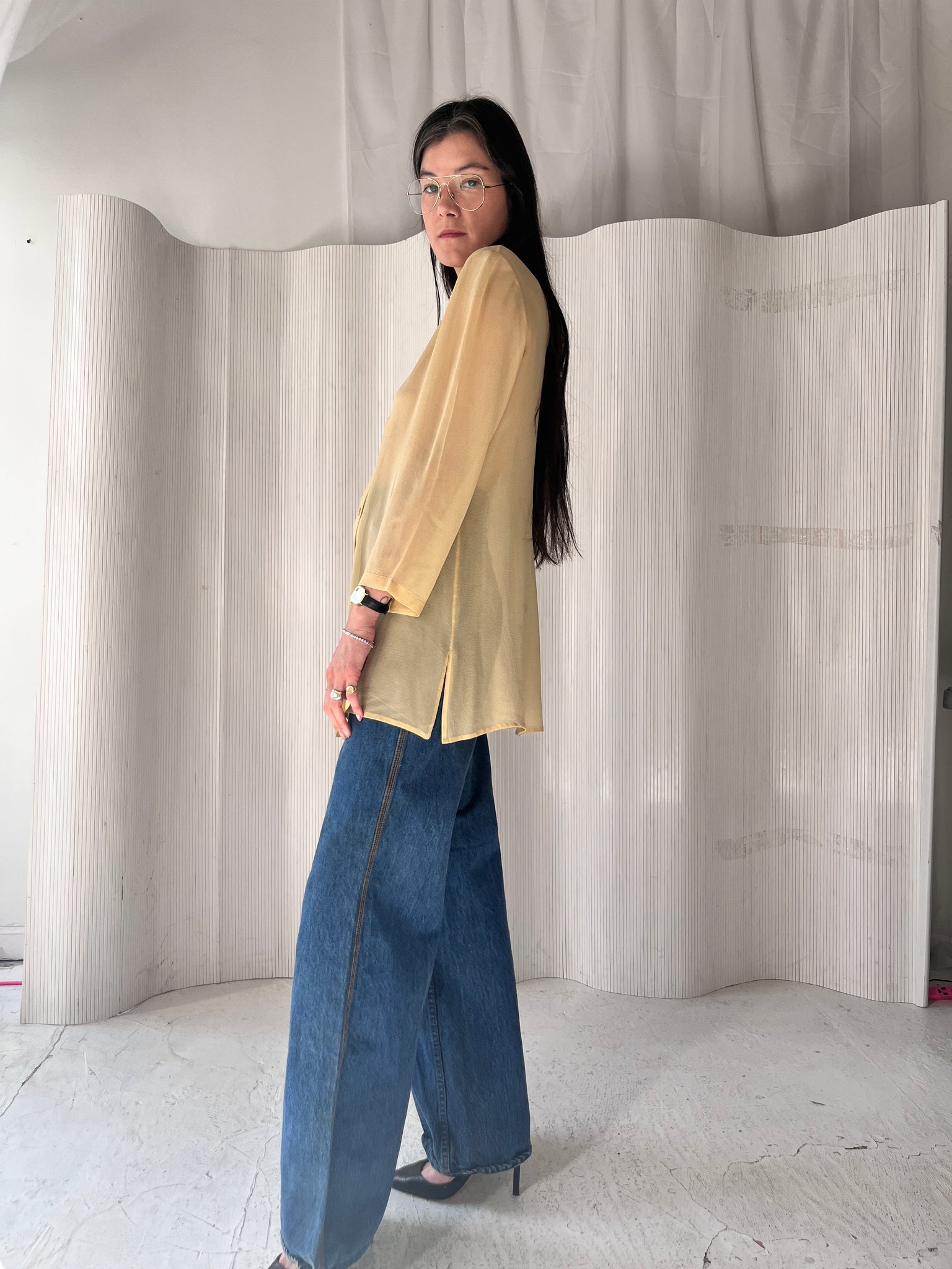 Butter Sheer Silk Blouse