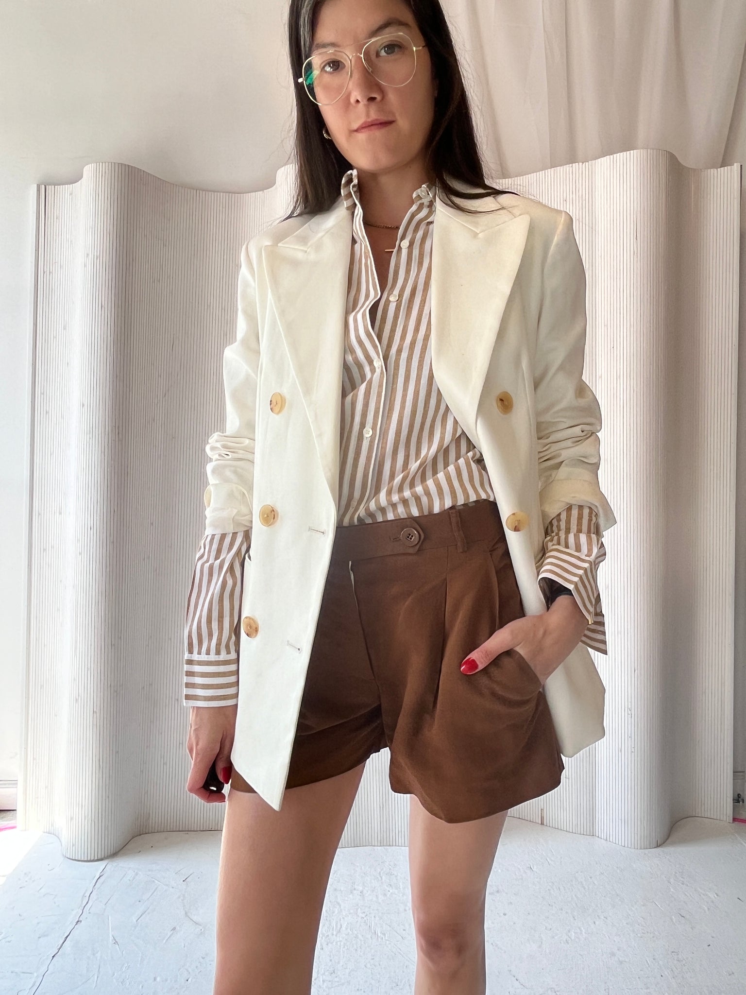 The Row white blazer