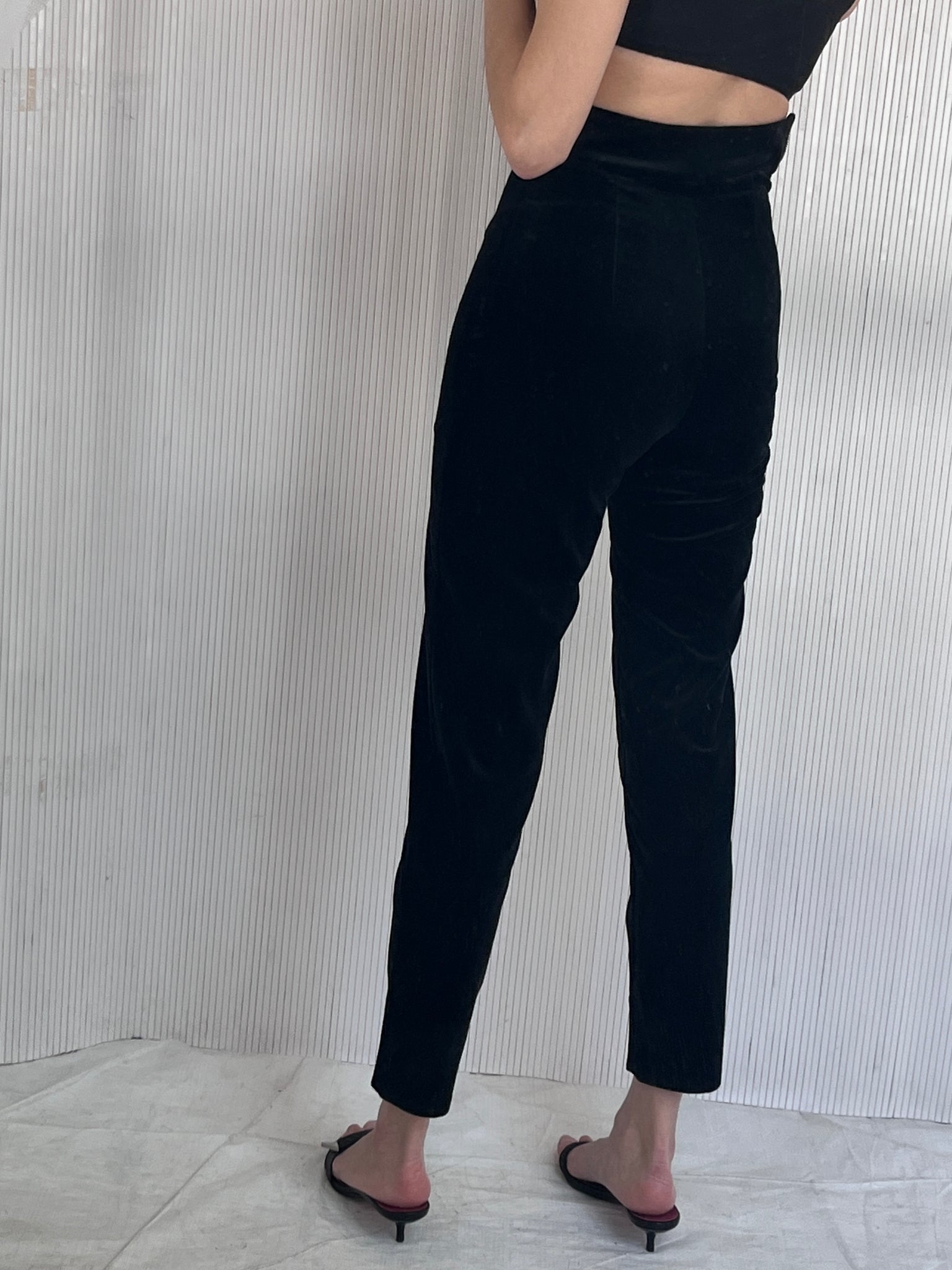 Black velvet pant