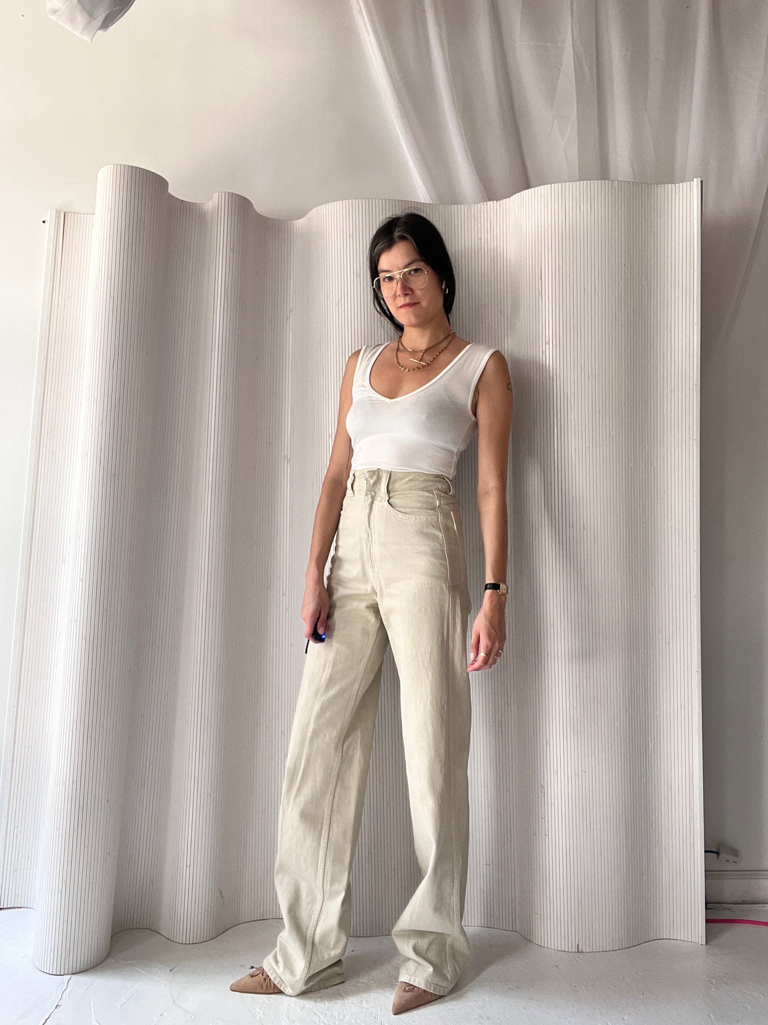 Lemaire stone extra long jeans