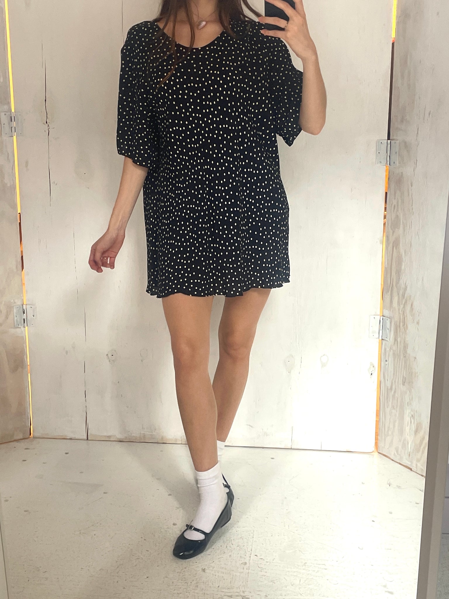 Vintage Mini Shift Polka Dot Dress