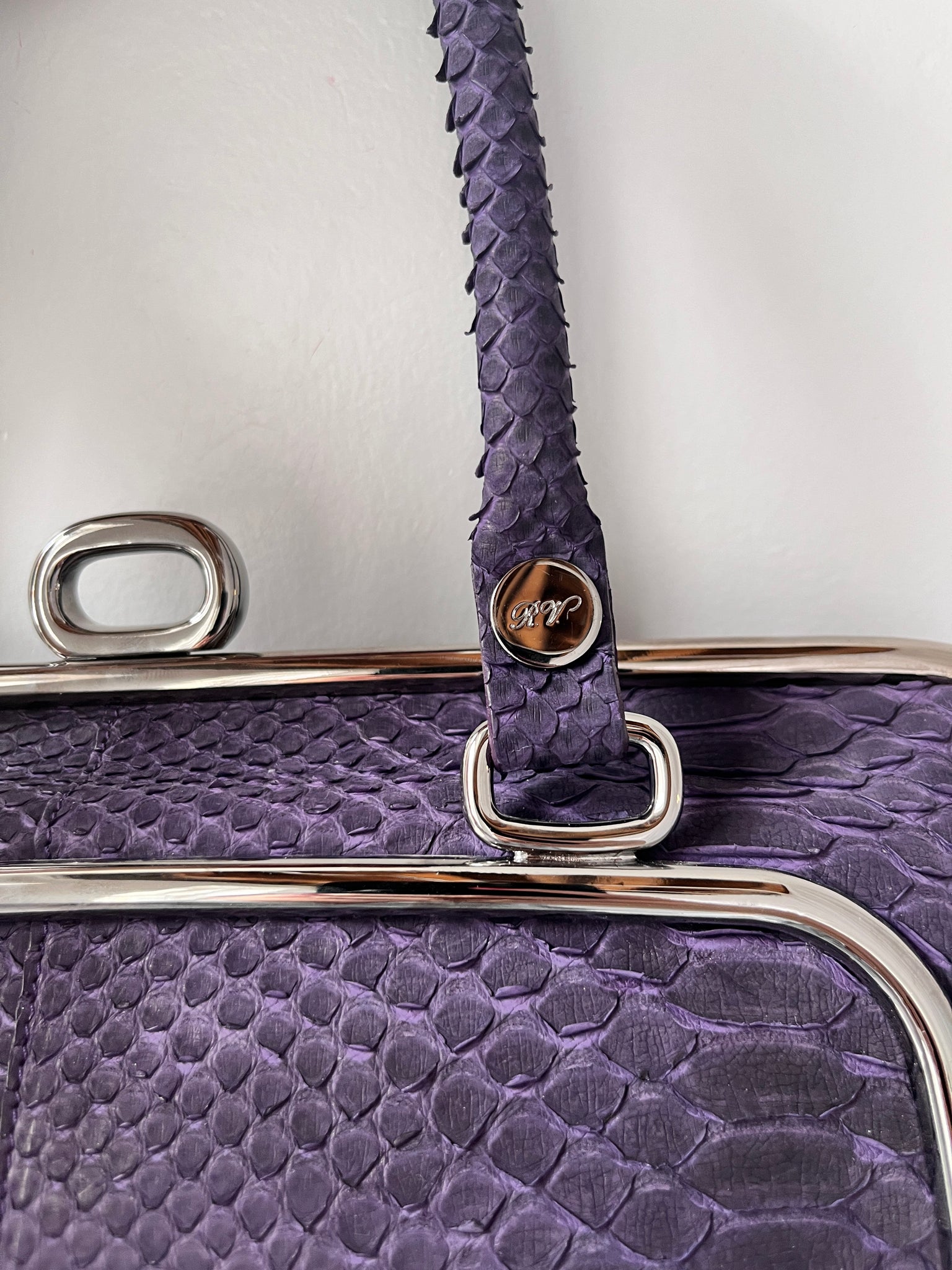 roger vivier purple snake bag