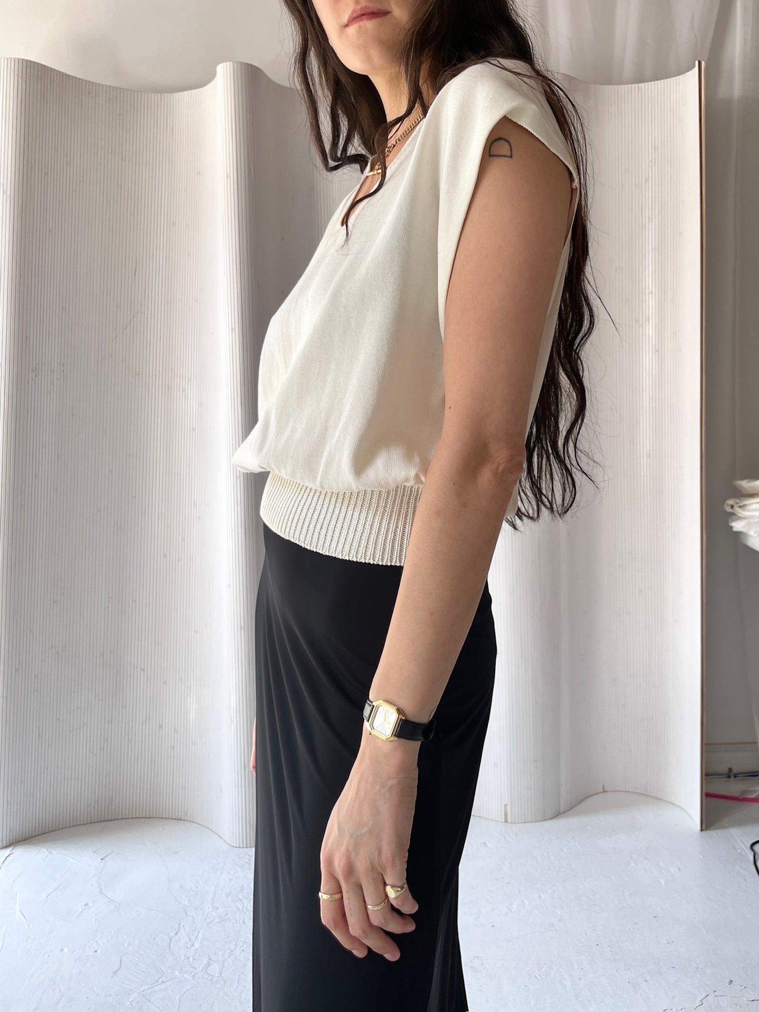 Nehera white knit tank