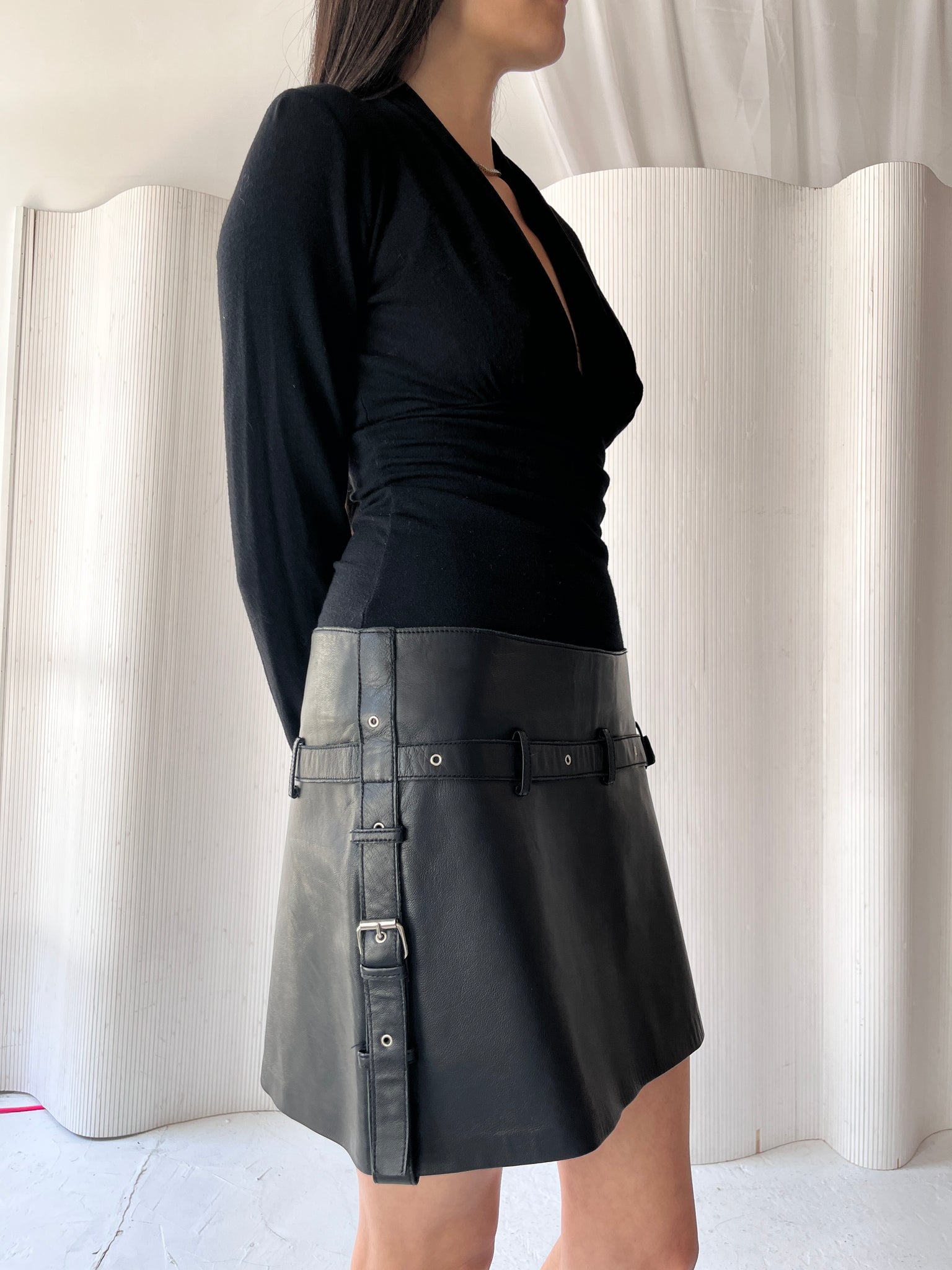 Rinascimento 2000s Leather Skirt