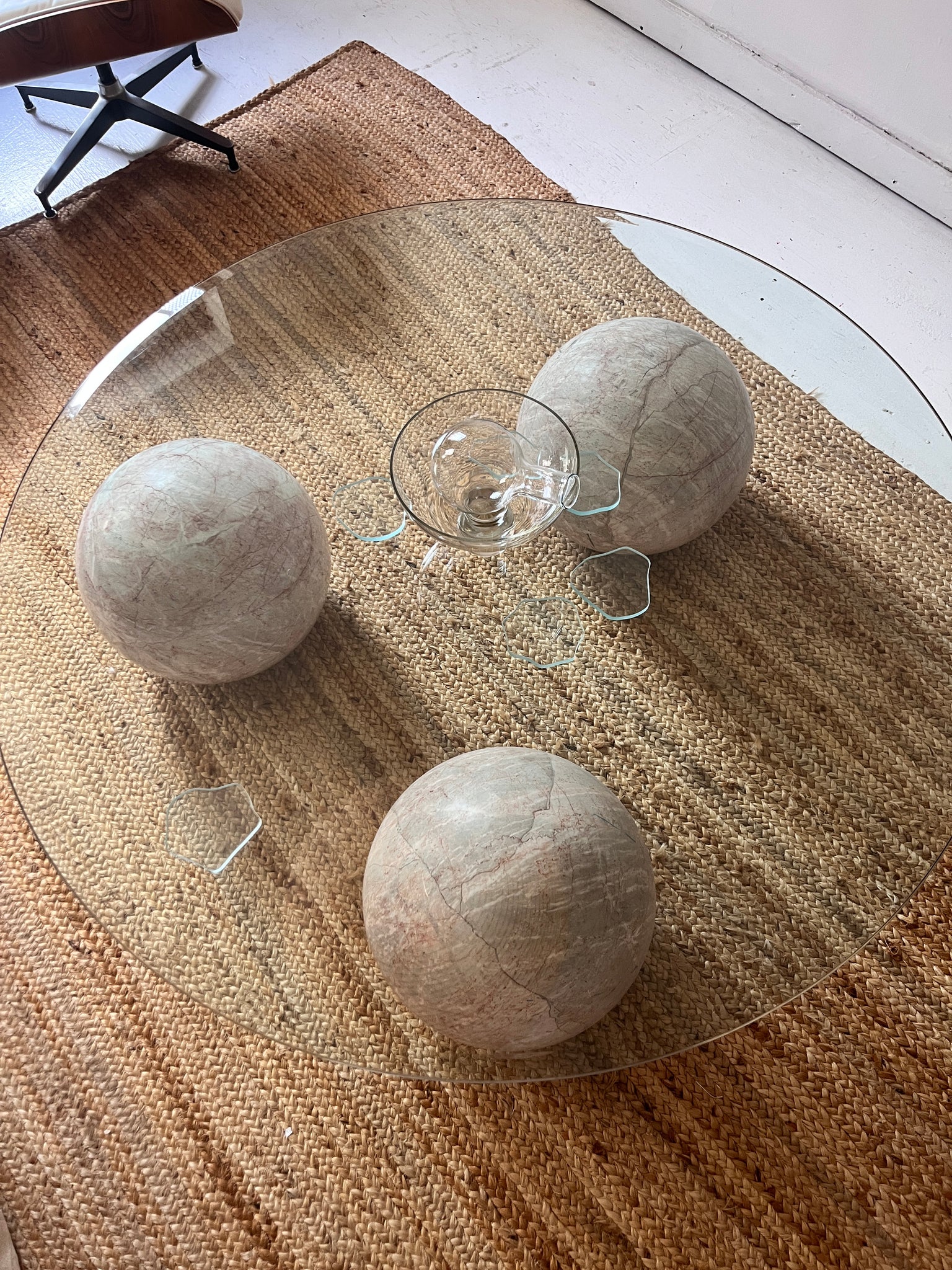 Stone and Glass Coffee Table