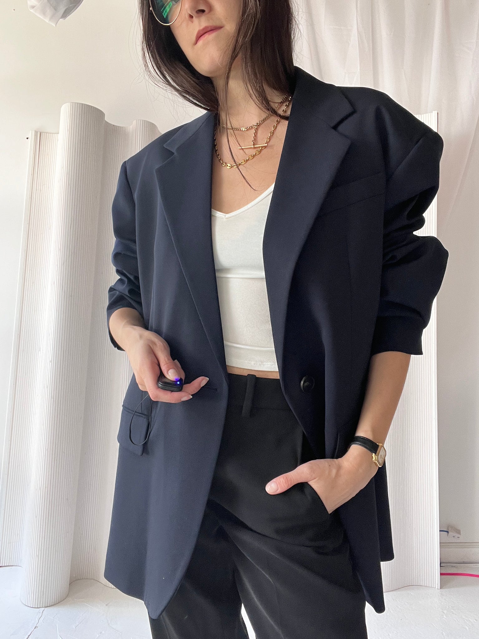 Weekend by Max Mara navy oversized blazer