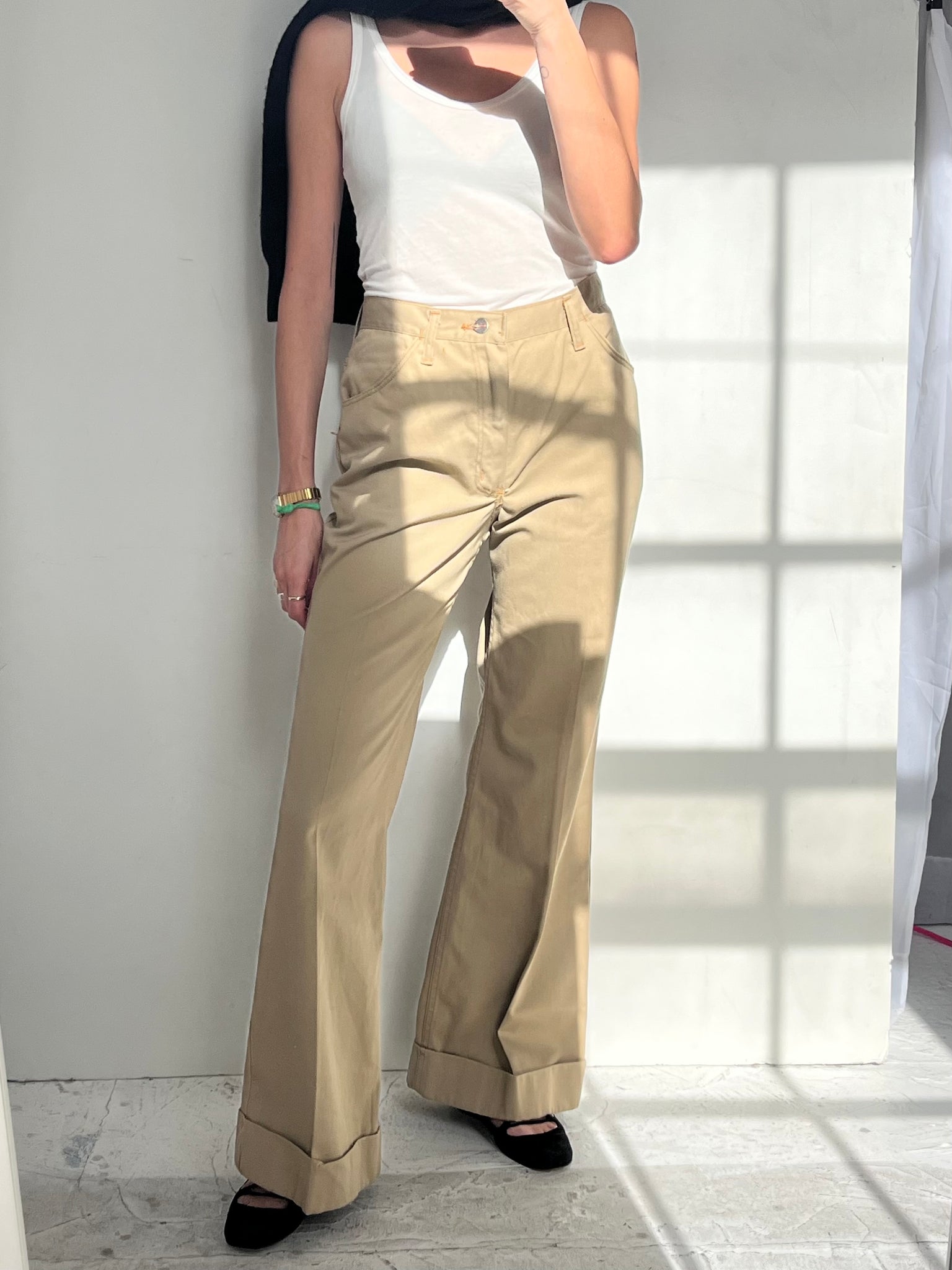 Vintage Maverick Khaki Bell Bottoms