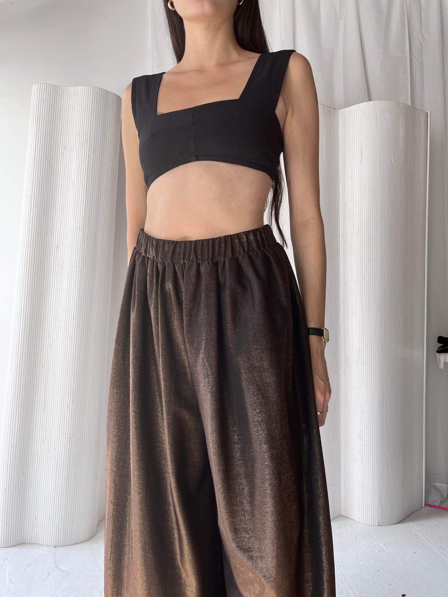 Pierre Cardin copper metallic palazzos