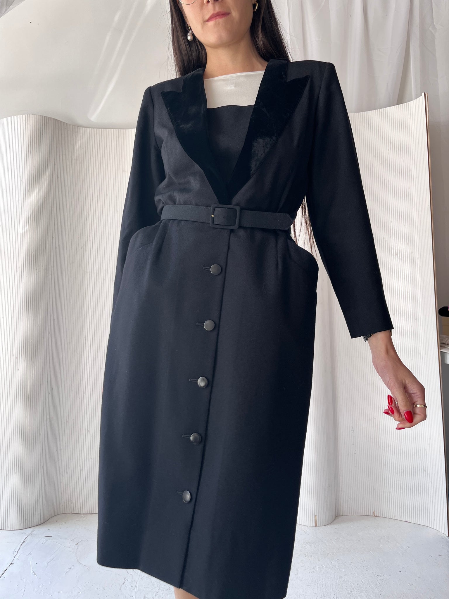 Dior Black Wool Belted Dress RTV