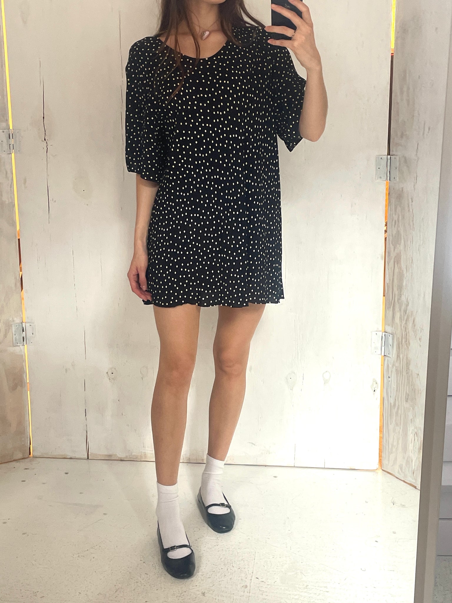 Vintage Mini Shift Polka Dot Dress