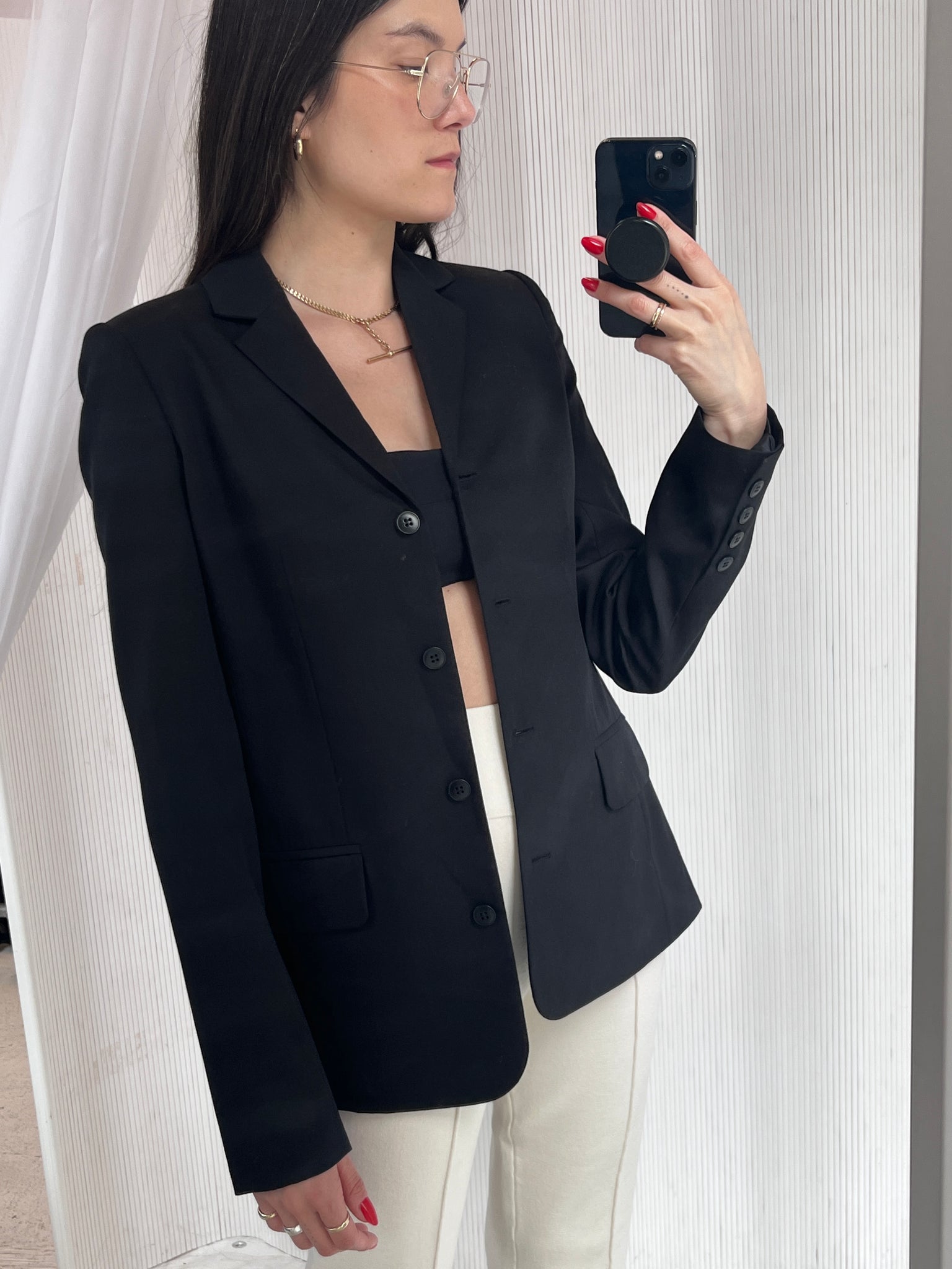 Black single breast blazer