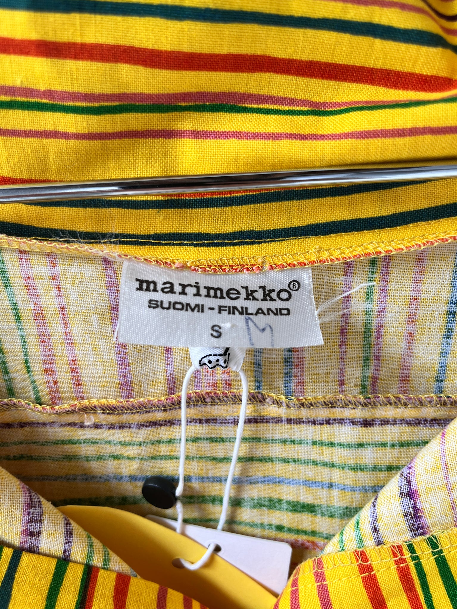 Yellow Hooded Marimekko Robe