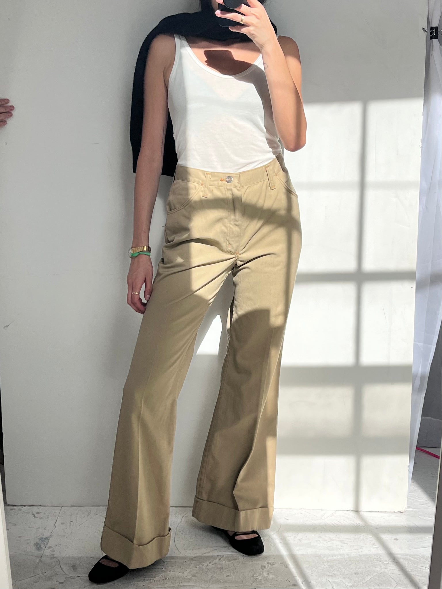 Vintage Maverick Khaki Bell Bottoms