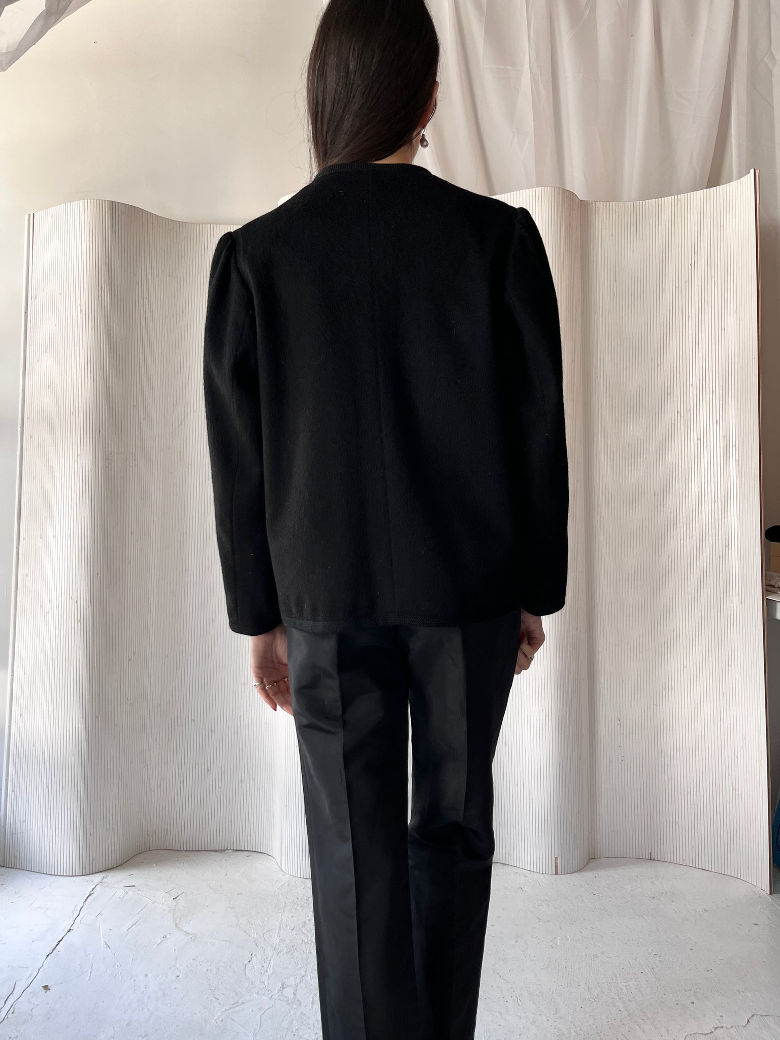 Saint Laurent Rive Gauche Black Wool Jacket RTV