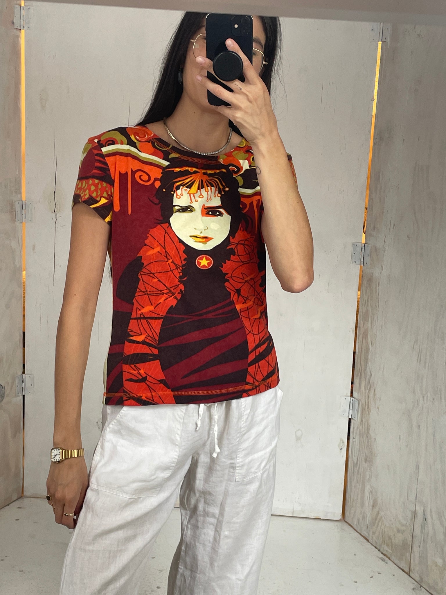 Y2K Orange Face Tee