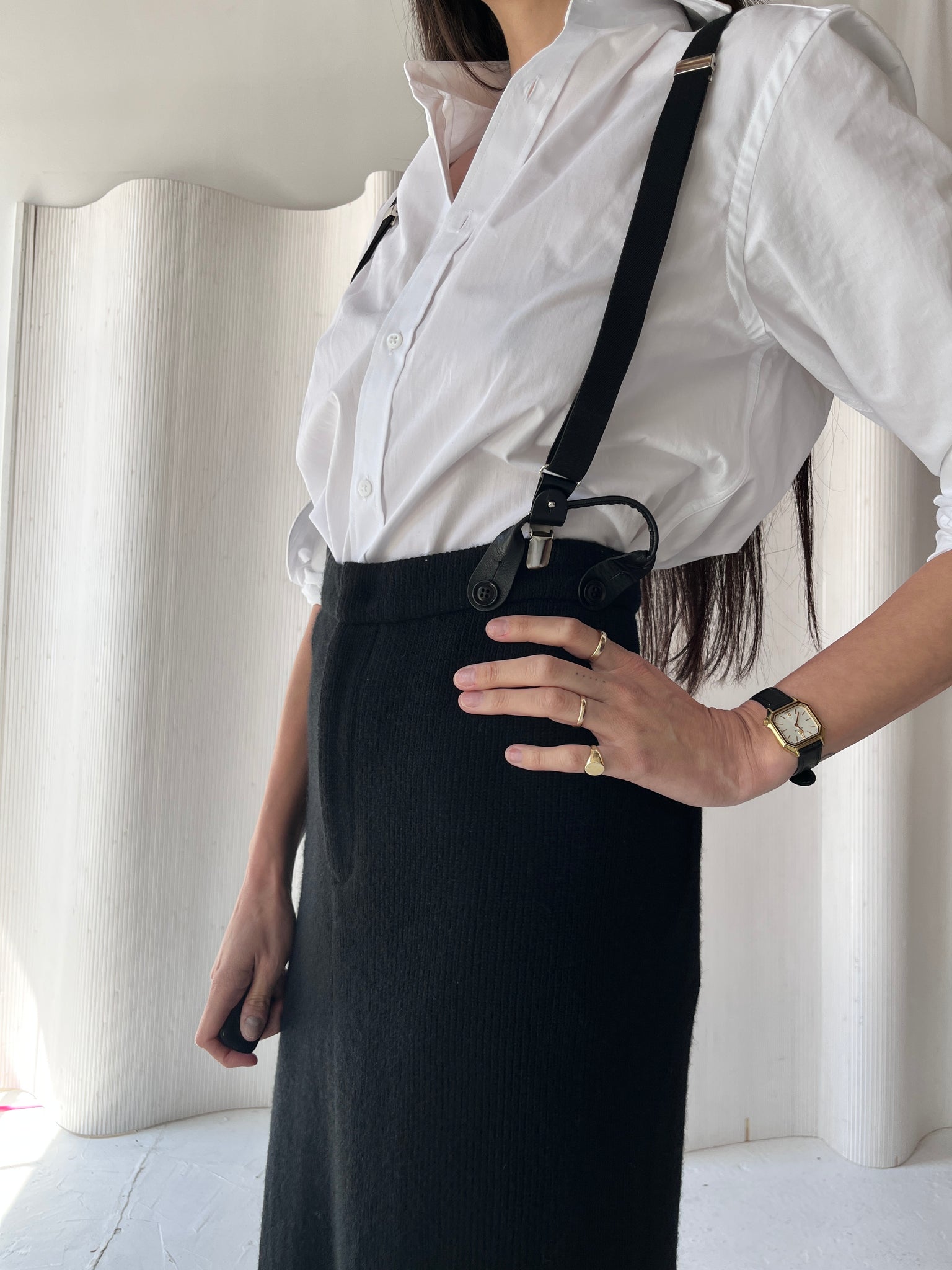 Y’s Yohji Yamamoto suspenders skirt