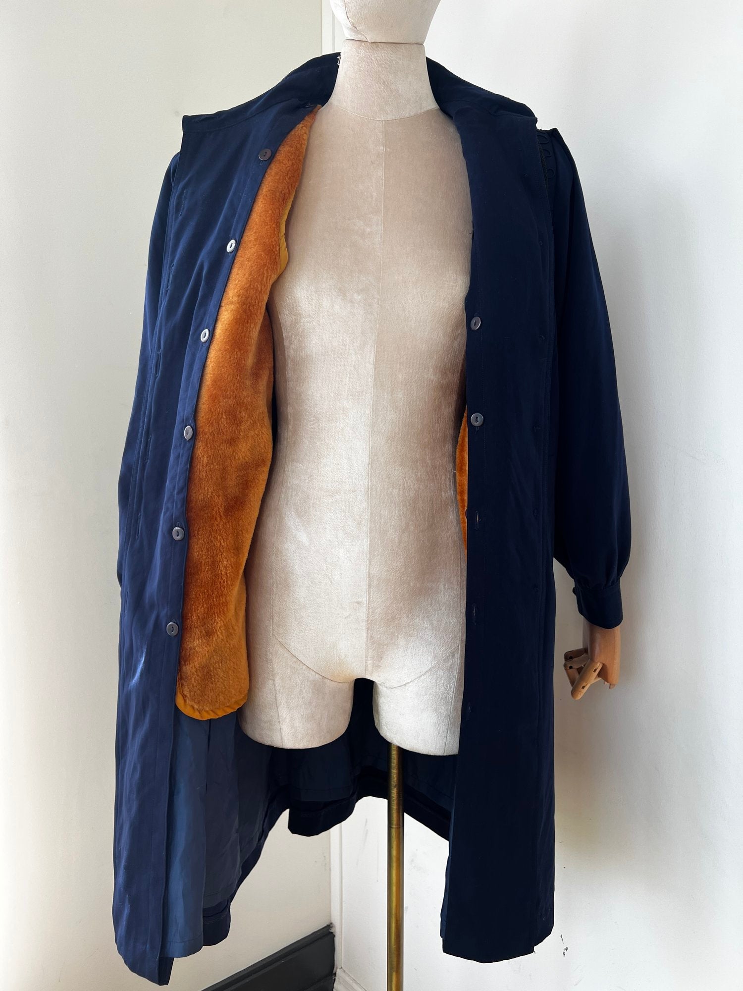 Rare Sherpa-lined Navy Trench