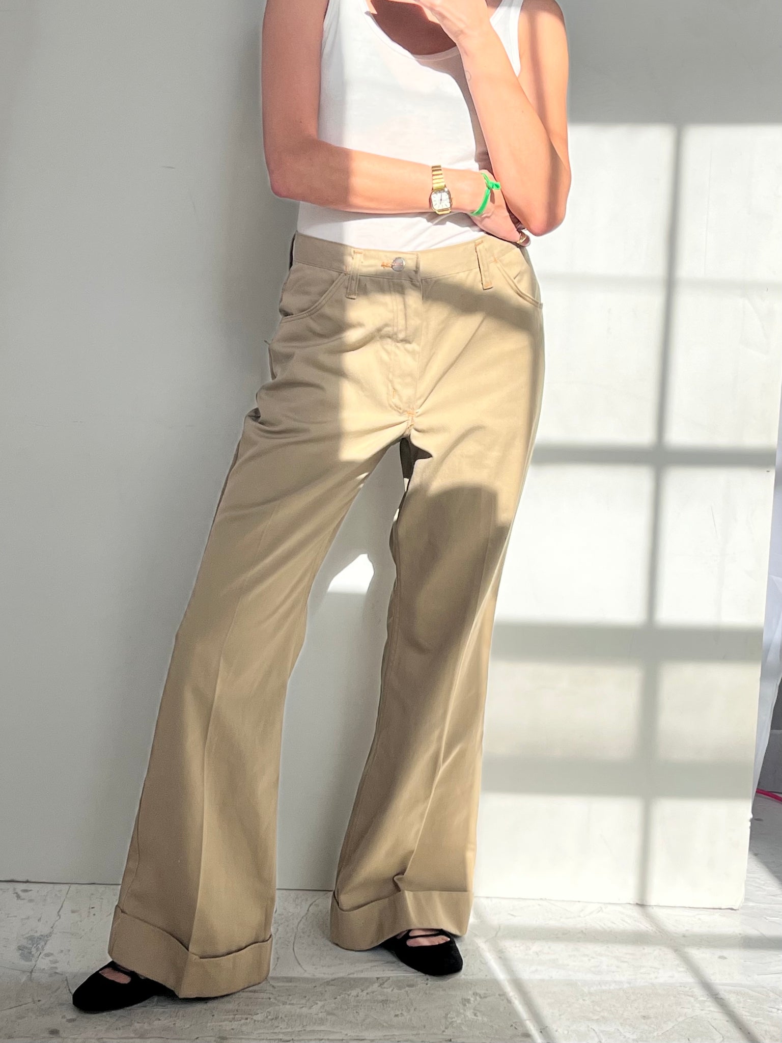 Vintage Maverick Khaki Bell Bottoms