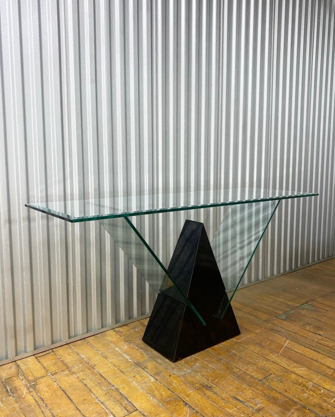 Post Modern geometric glass Console