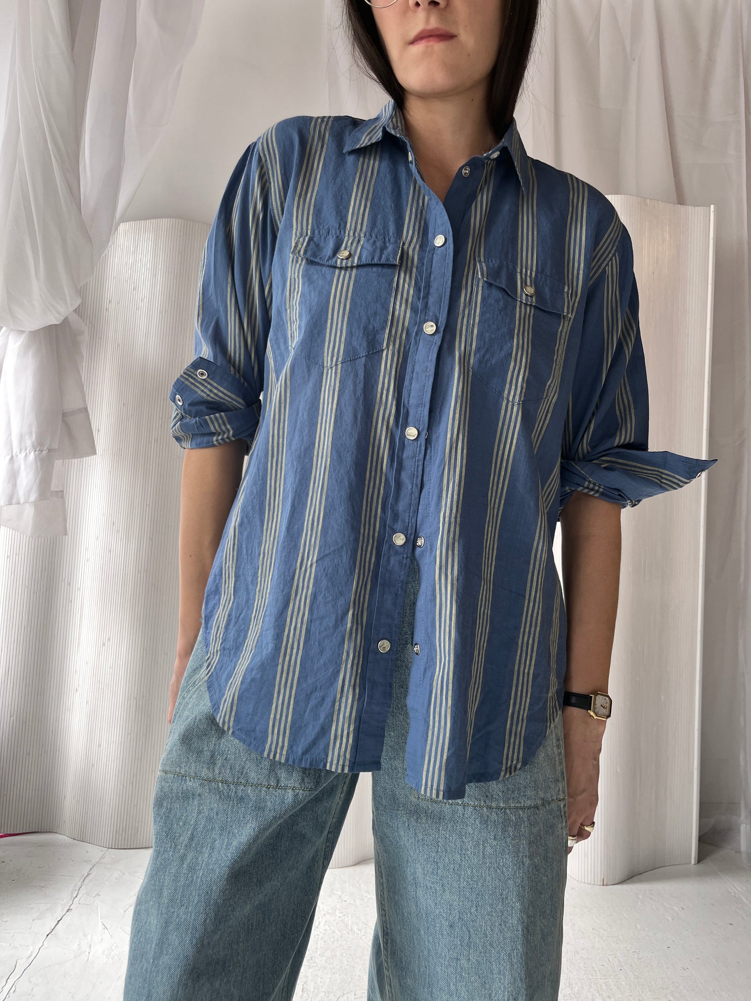 JCrew blue stripe button down