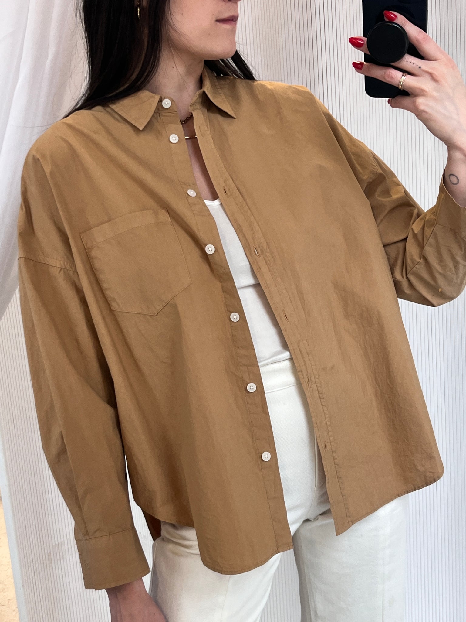 Brown button down