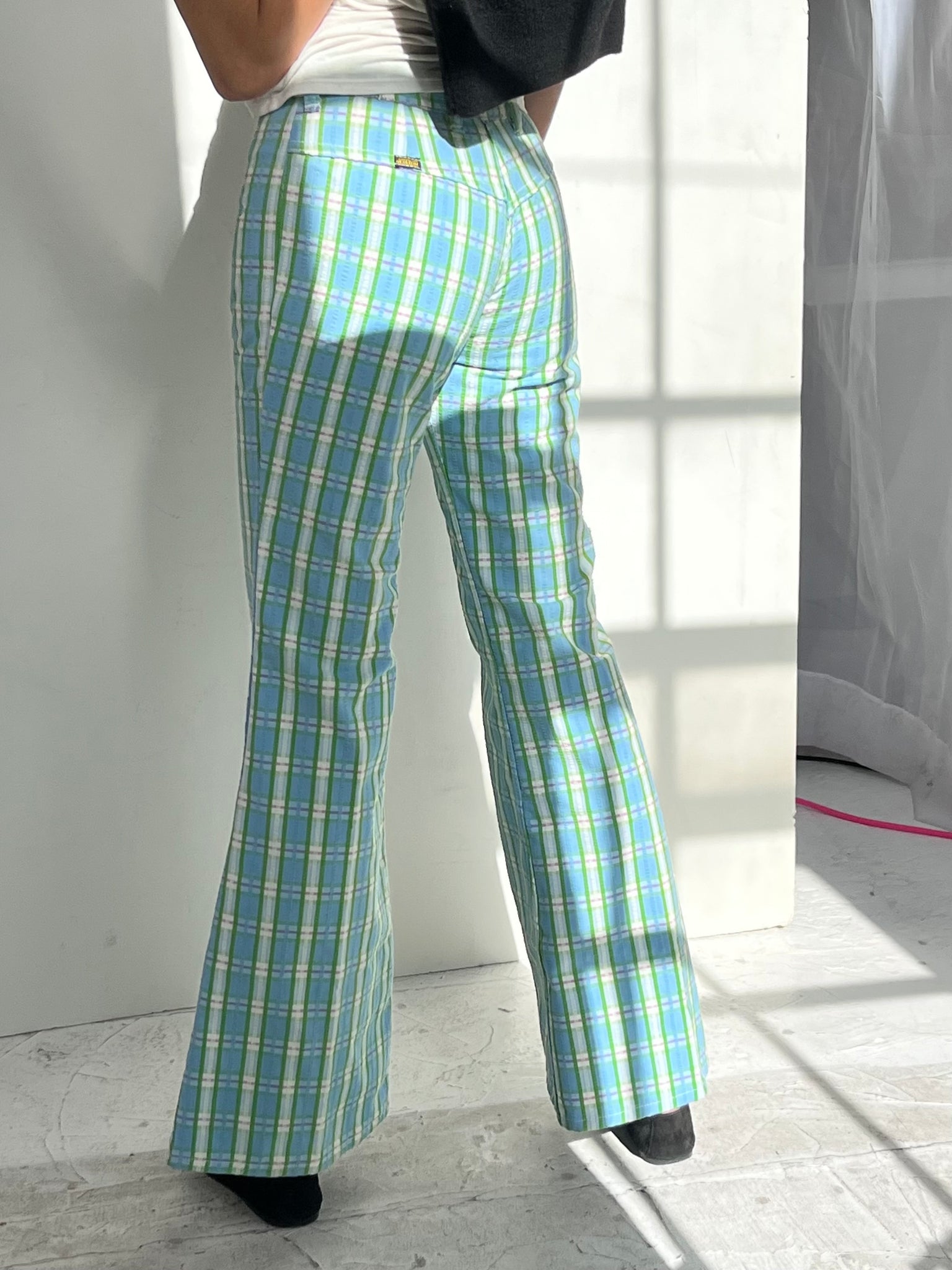 Blue & Green Plaid Pant