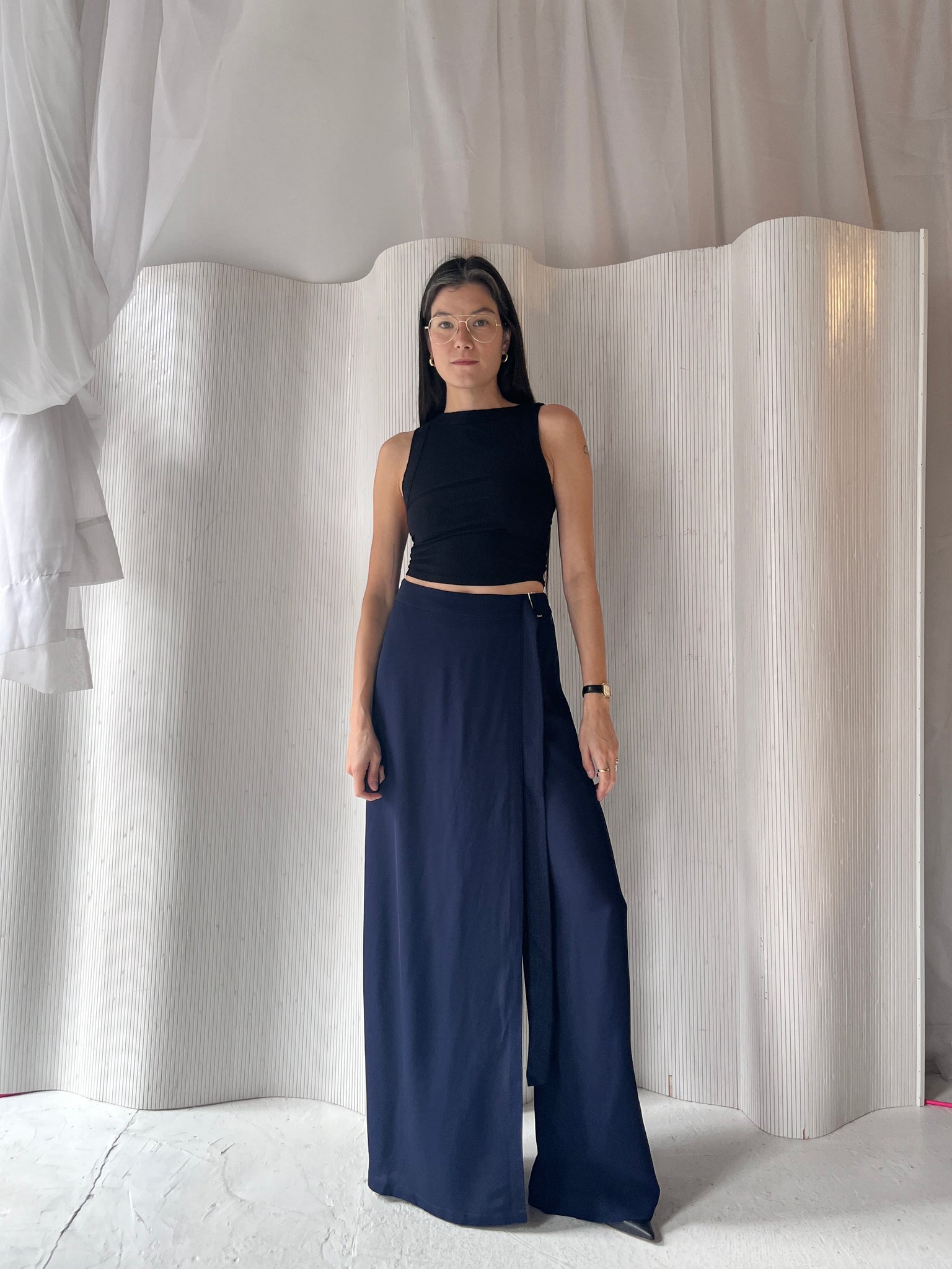 St Agni navy high waisted trouser