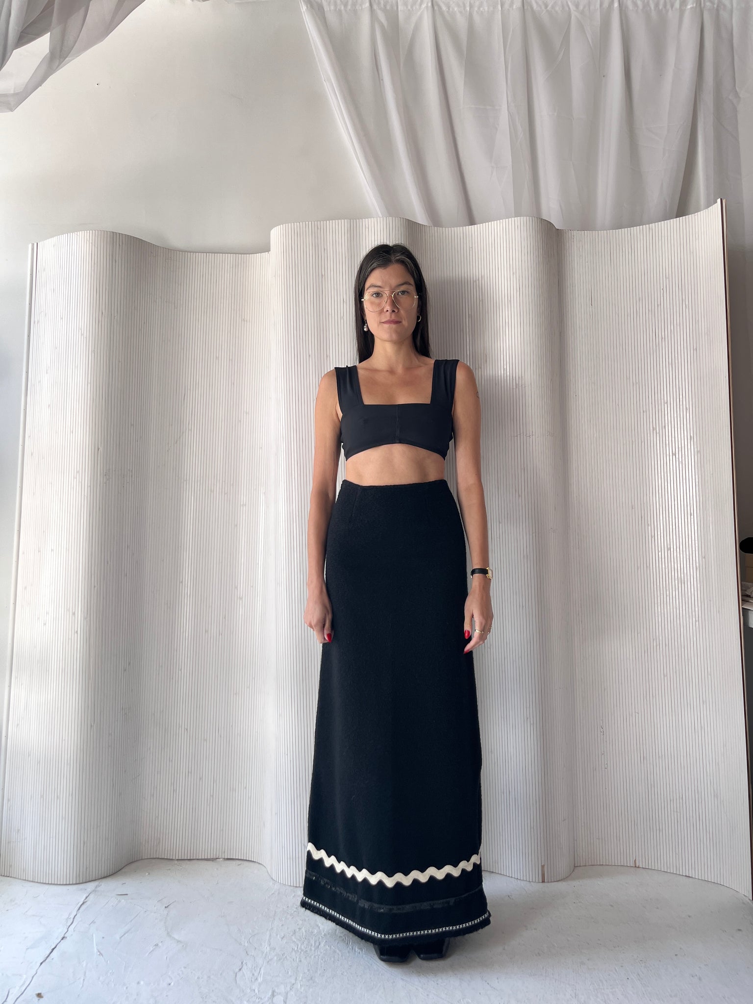 Black Wool Maxi Skirt RTV