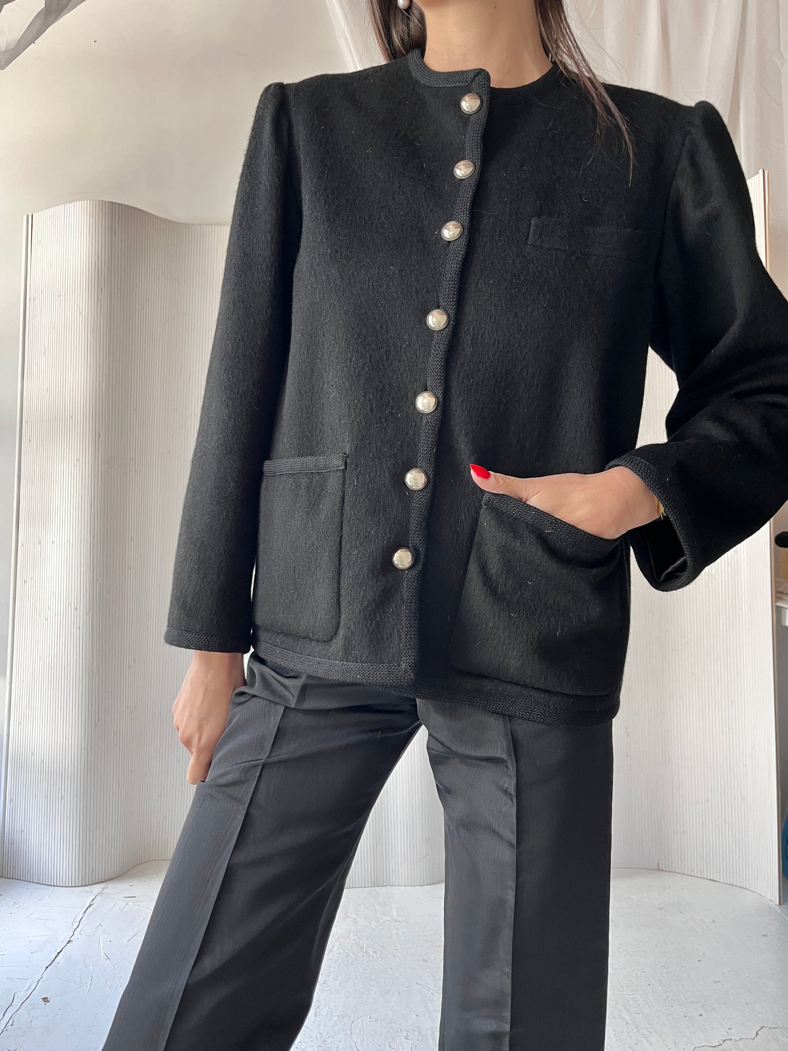 Saint Laurent Rive Gauche Black Wool Jacket RTV