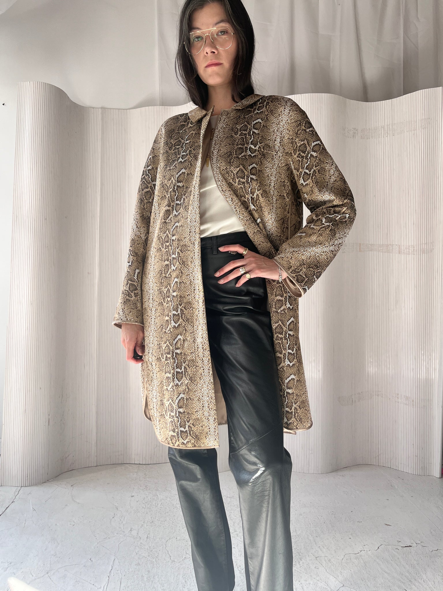 Armani Snakeskin Collared Coat