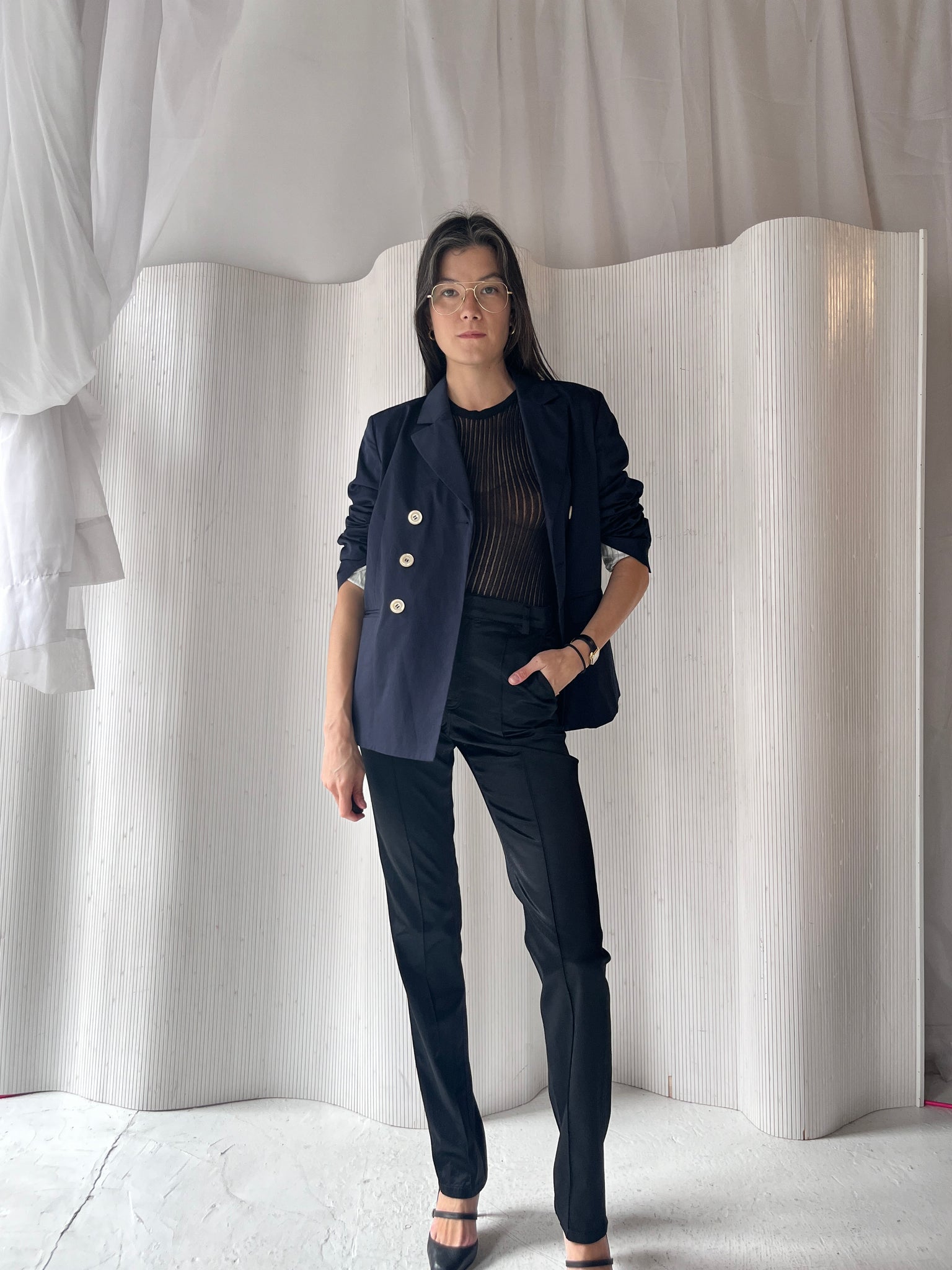 APC x Katie Holmes navy blazer