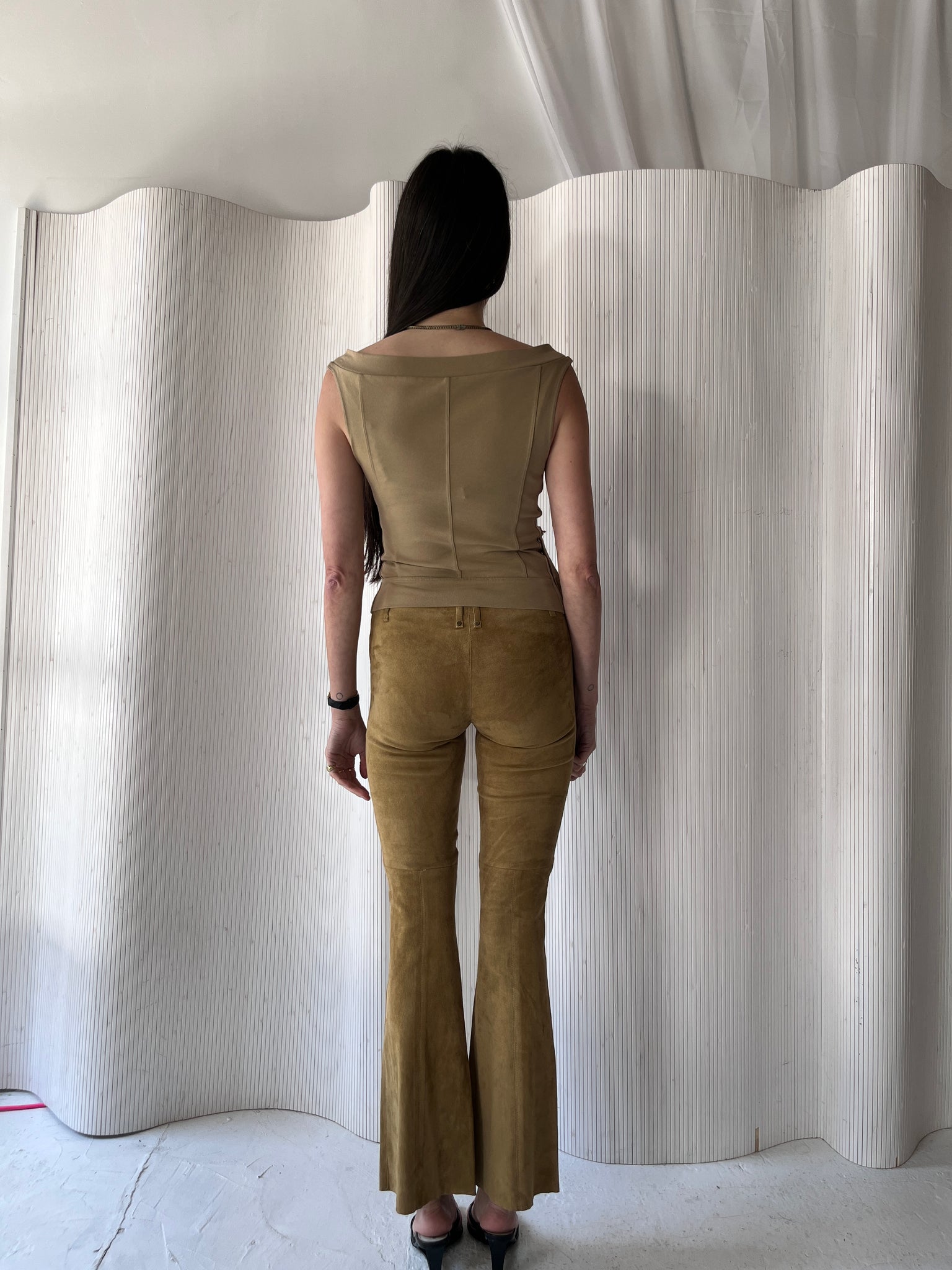 Plein Sud 2000s Camel Leather Pants