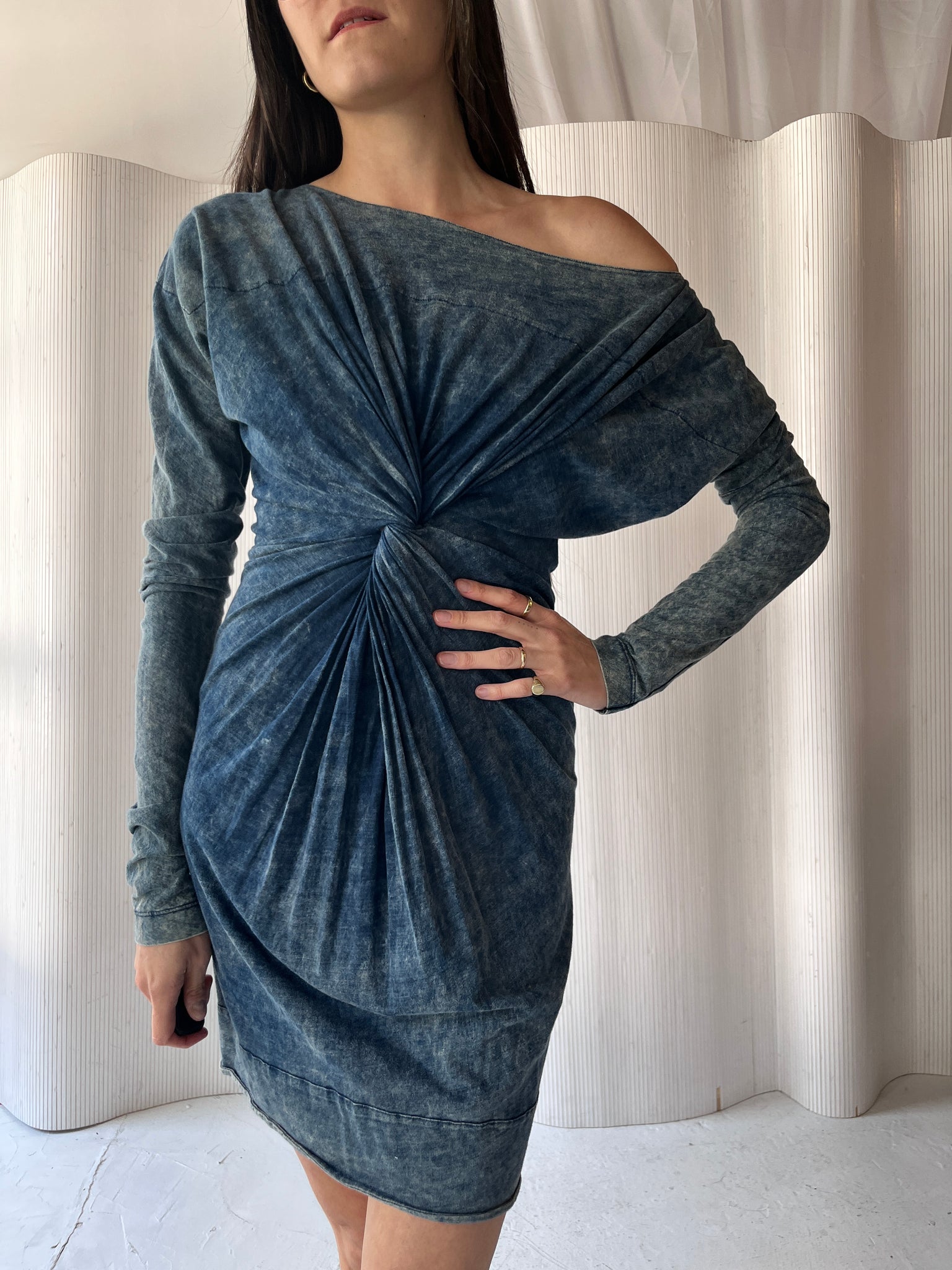 Diesel 2000s Blue Scrunched Dress