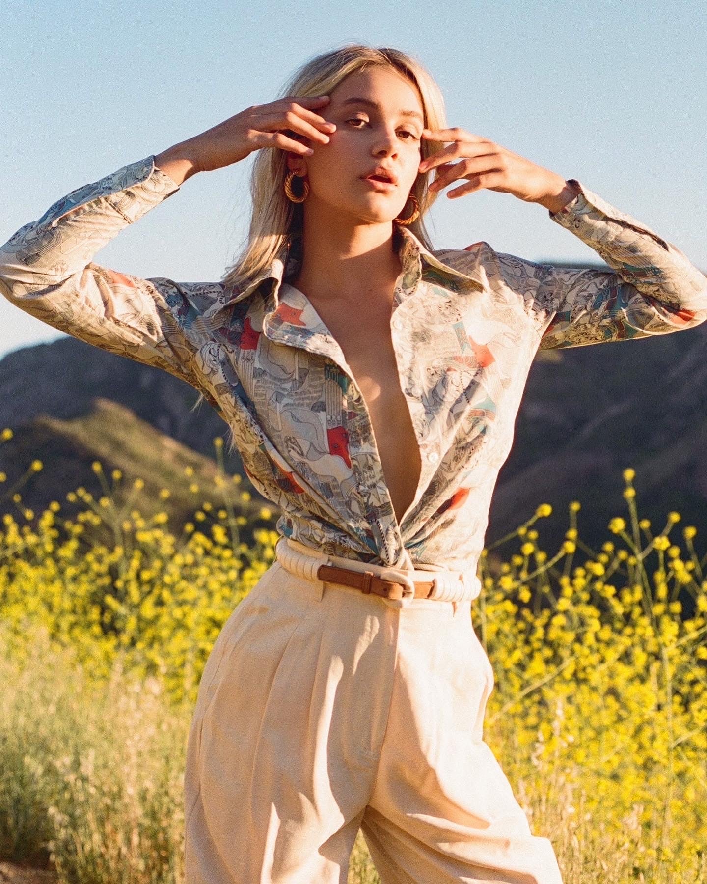 70s Psychedelic Print Button-Down Shirt