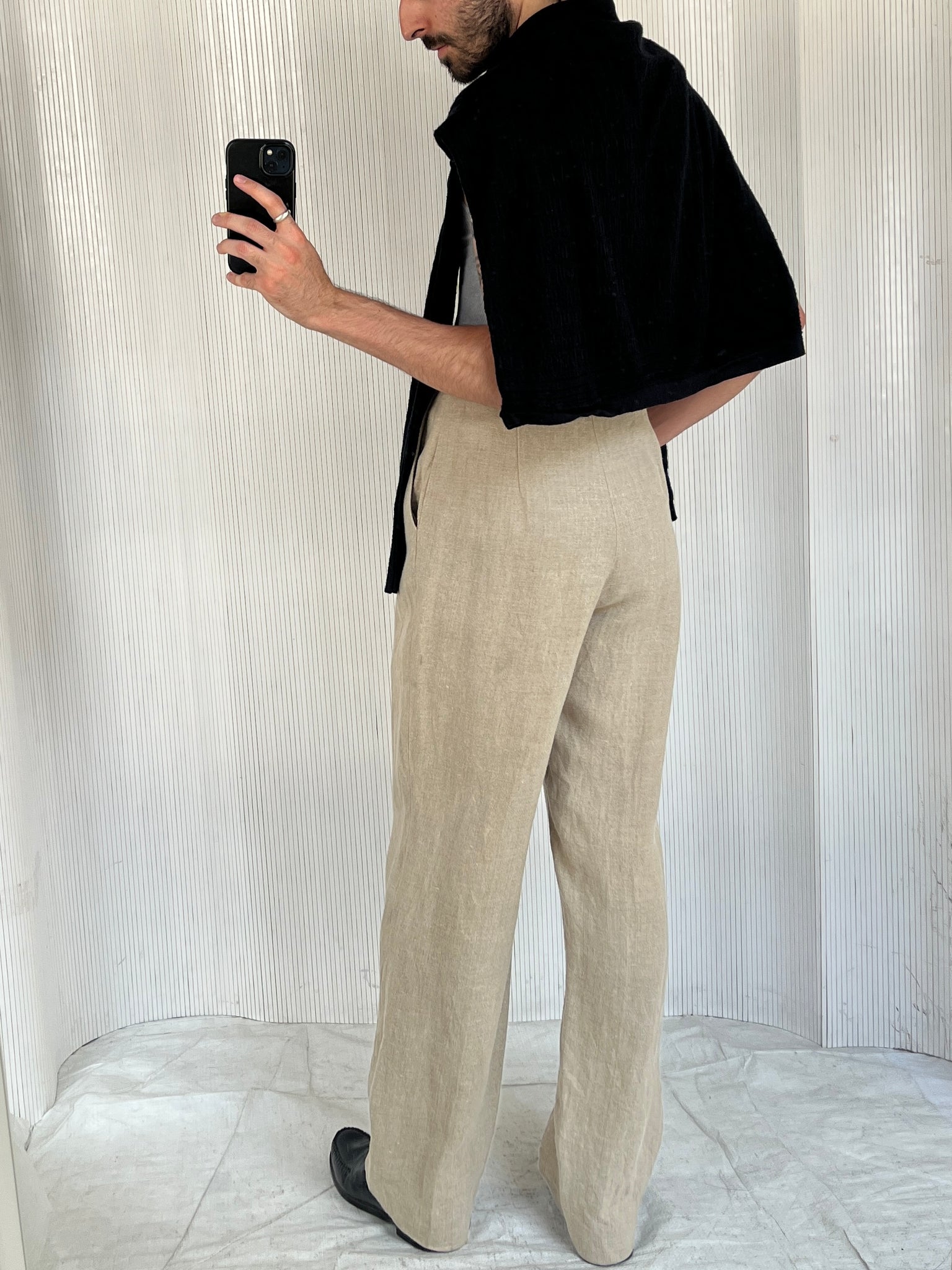 I. Magin beige flax trouser