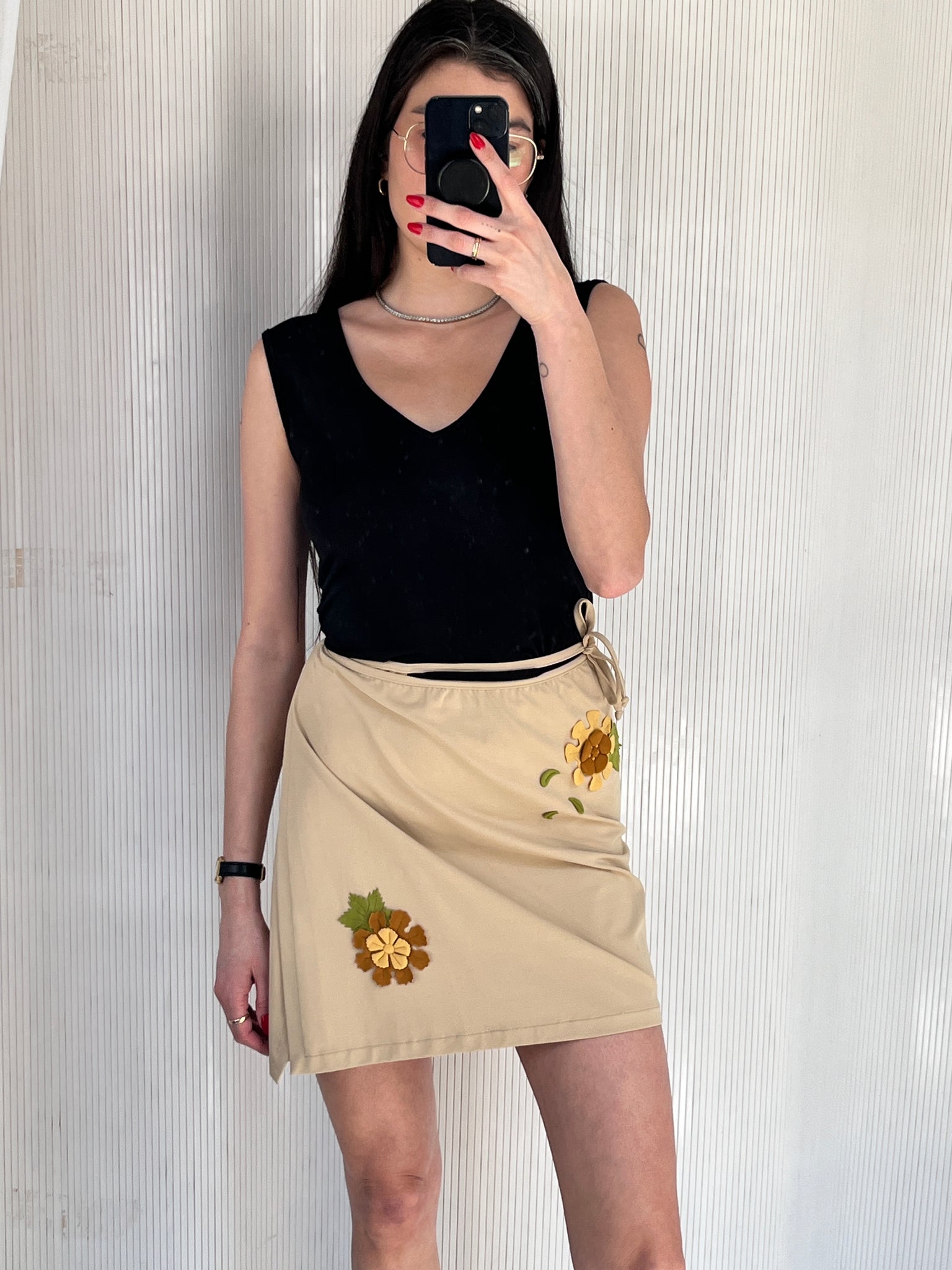 Fendi 3-D Floral Skirt