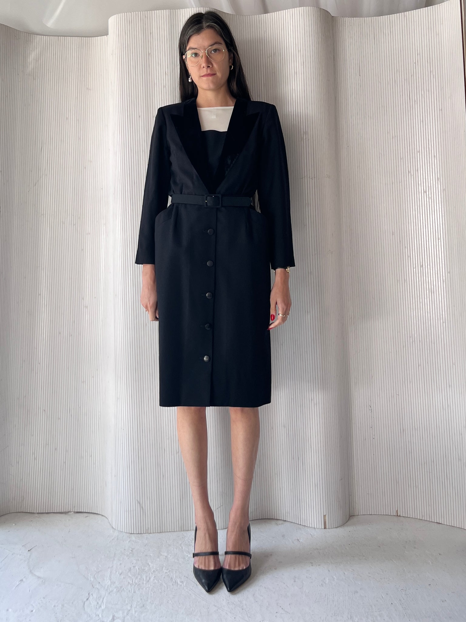 Dior Black Wool Belted Dress RTV