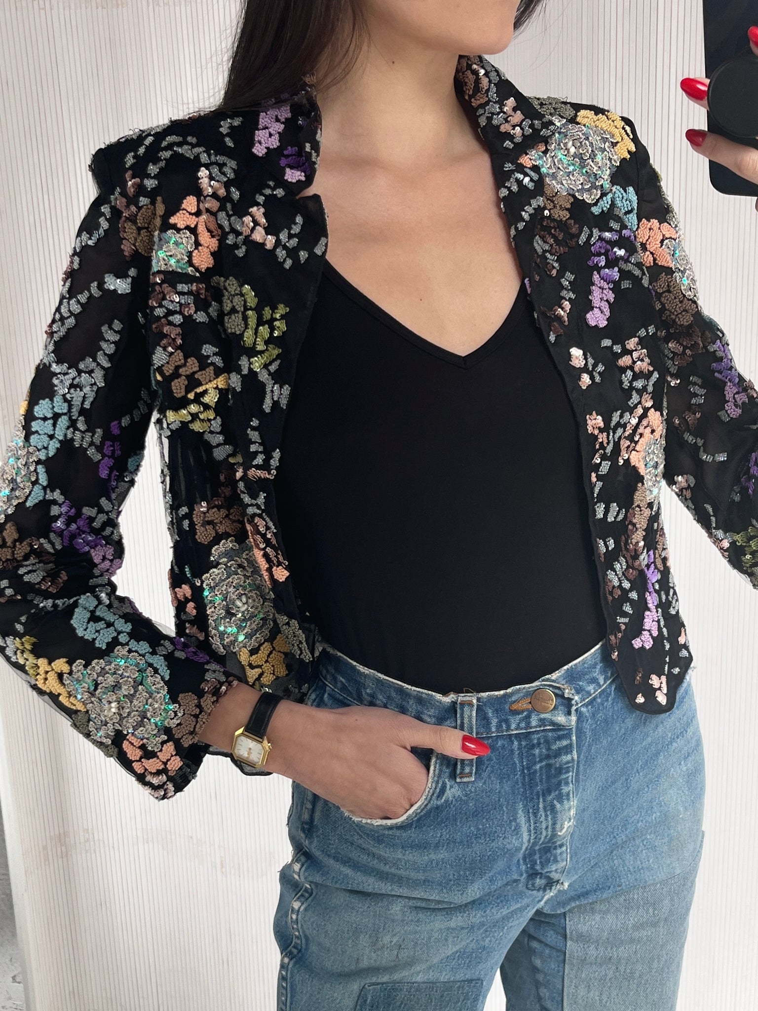 Armani beaded floral jacket