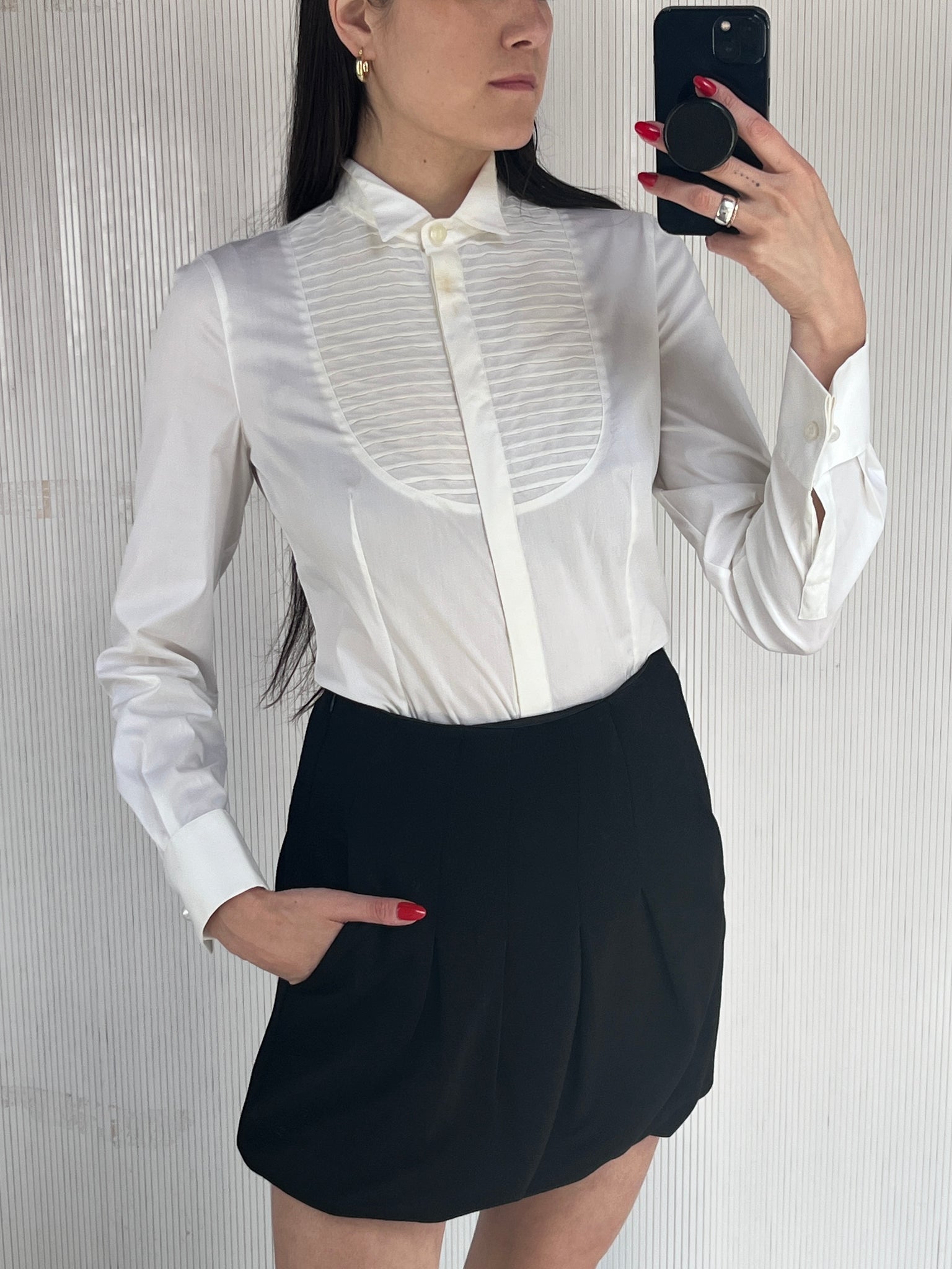 Giorgio Armani white tuxedo shirt