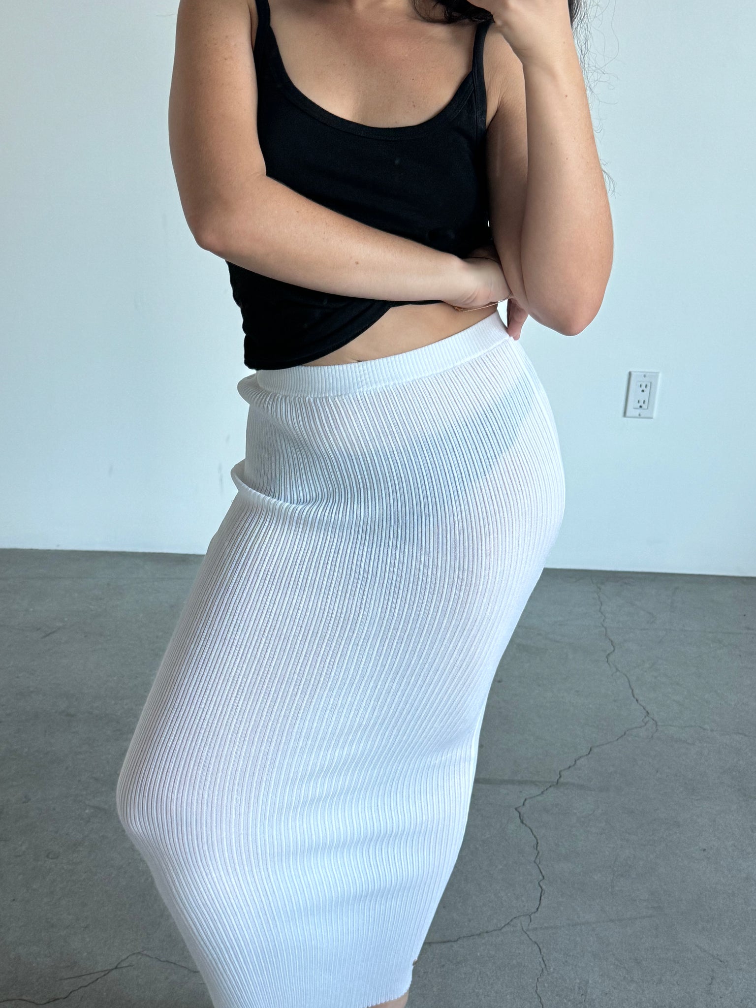 White Pleated Skirt