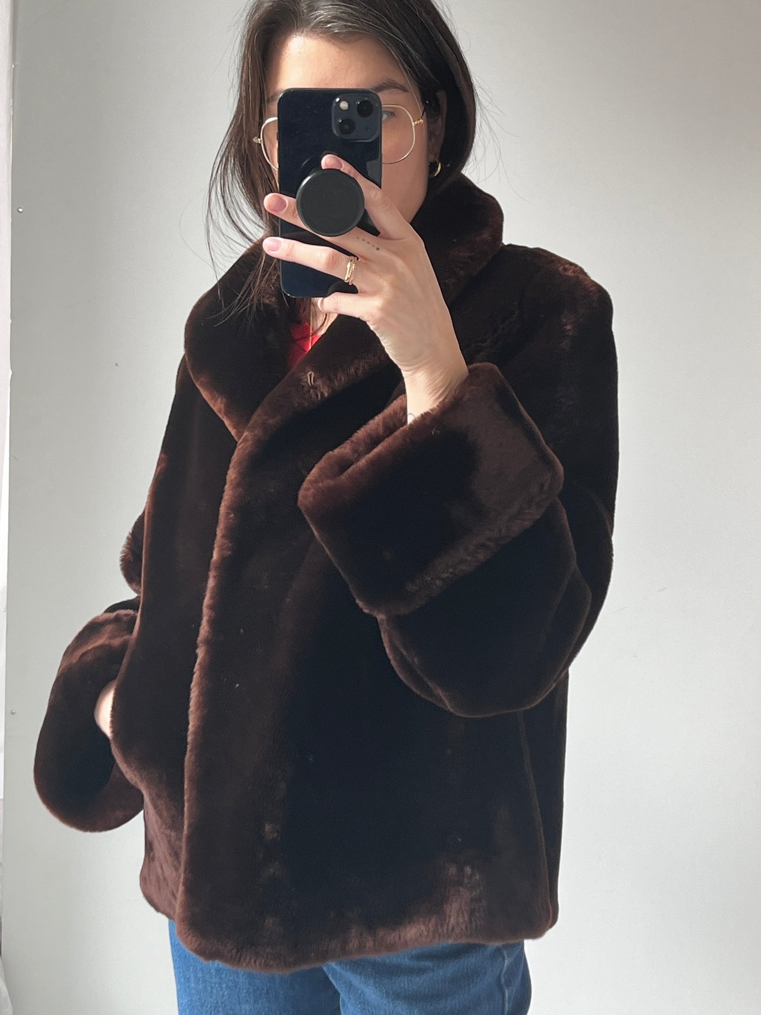 Mouton shearling coat