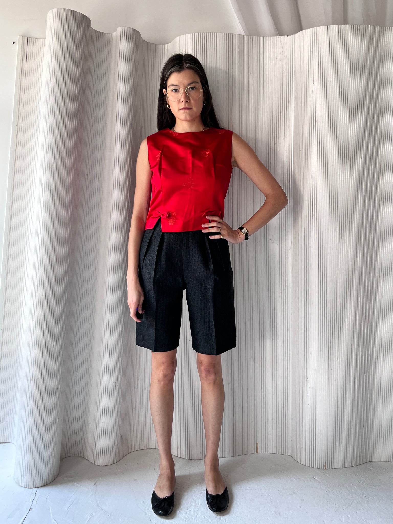 1970s YSL tuxedo shorts