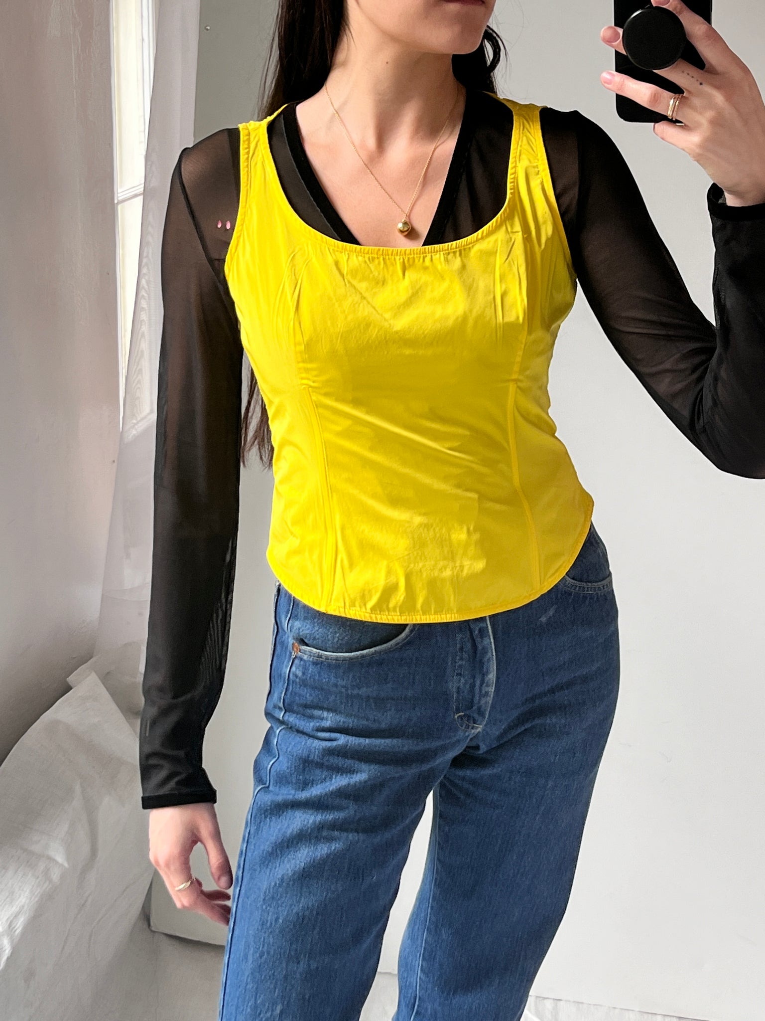 2000s Versace Yellow Top