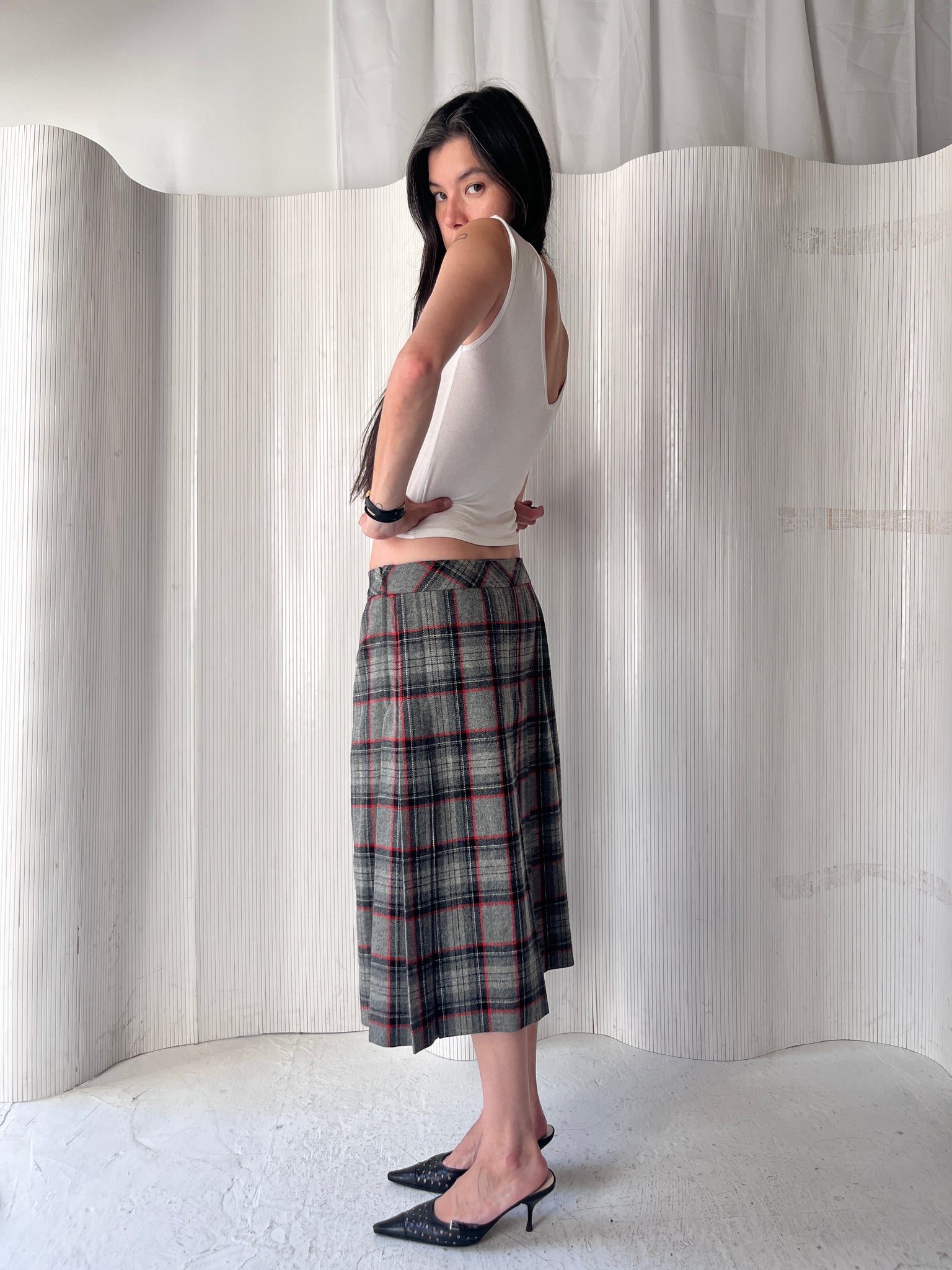 CELINE Plaid Skirt RTV